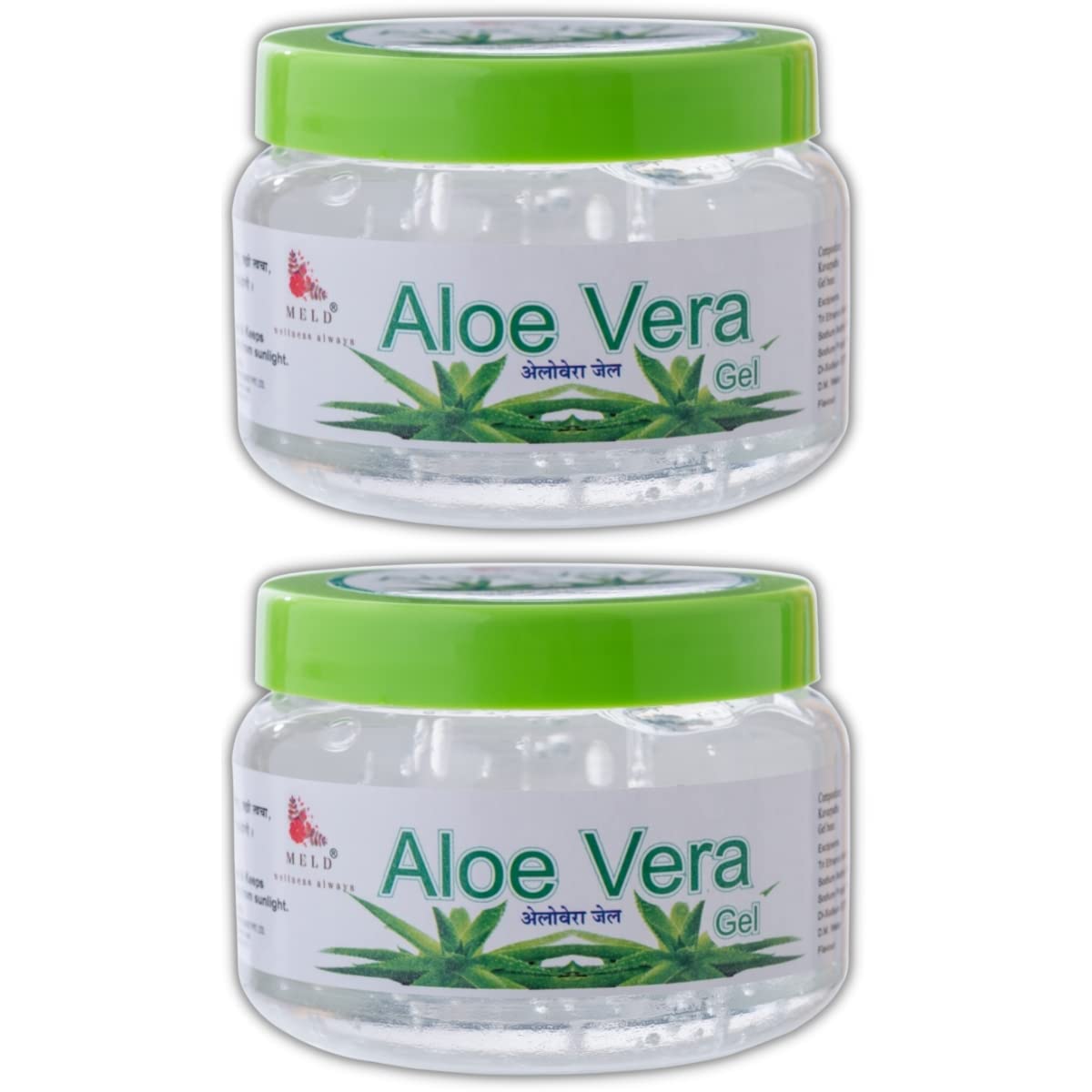 Meld Aloe Vera Gel Transparent 400 gm Combo Pack - Pure Ayurvedic Gel For Body and Moisturizing, Hair Care, Face Care, Skin Care, Multipurpose Gel - Pack of 2 x 200g