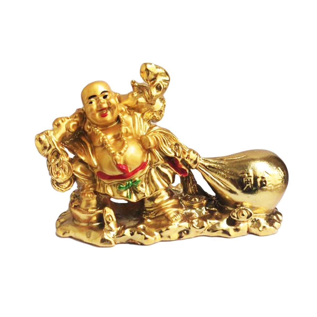 Ryme Vastu Feng Shui Laughing Buddha with Money Bag for Wealth and Buisness