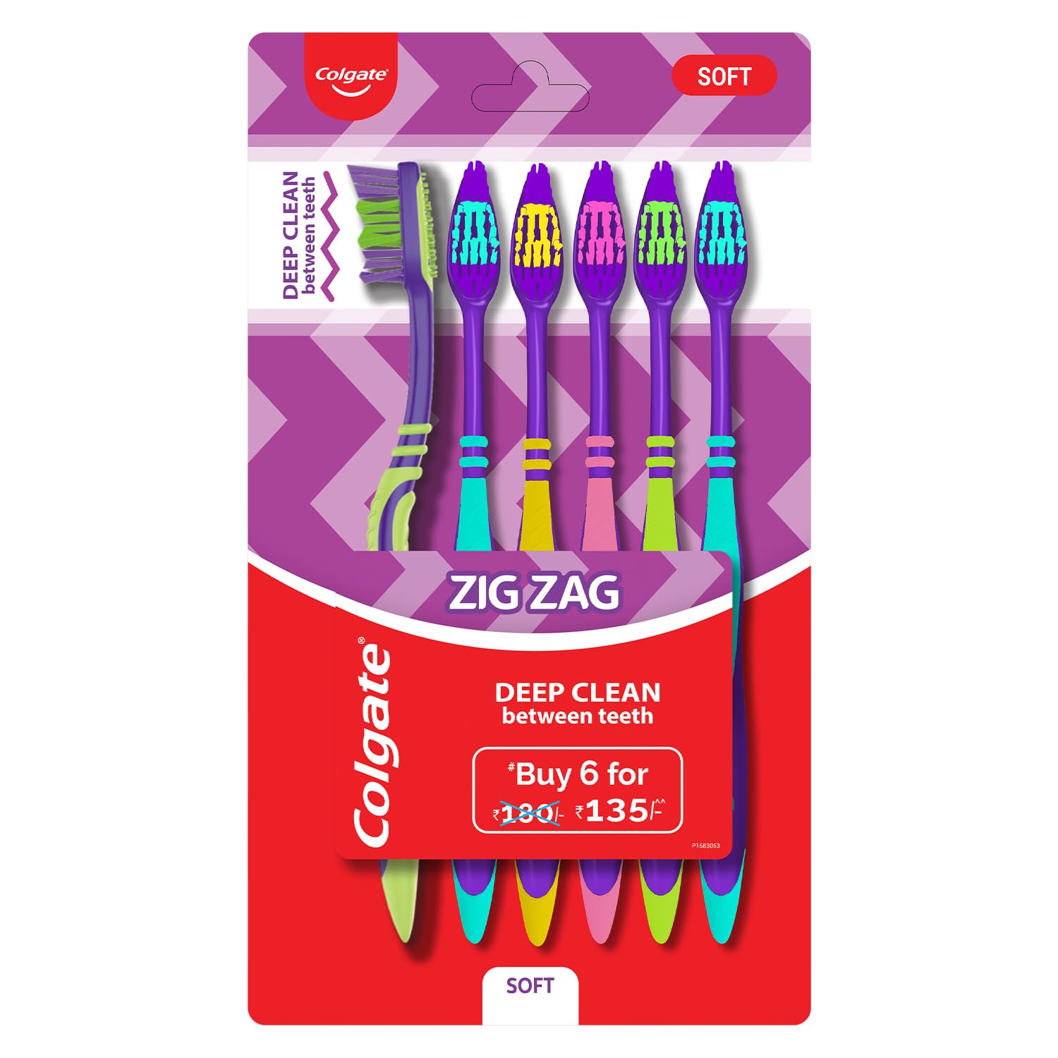 Colgate ZigZag Soft Bristle Toothbrush - 6 Pcs