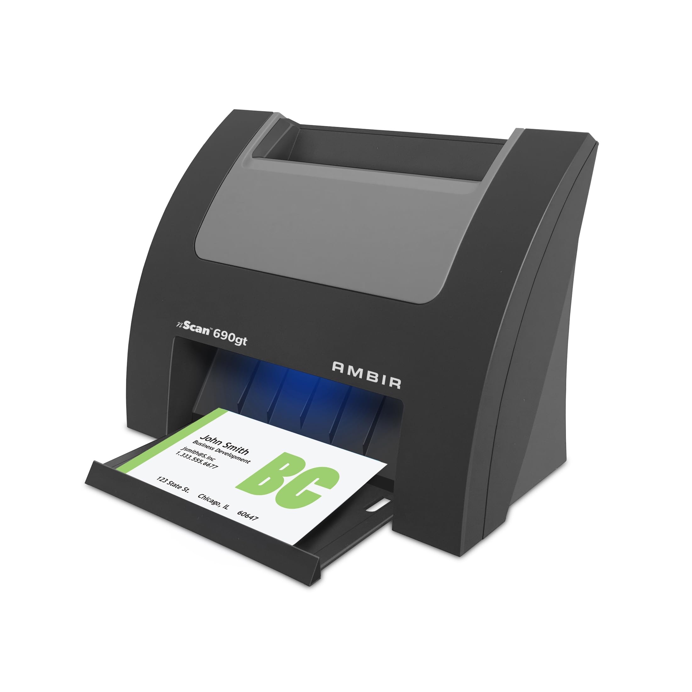 Ambir Technology nScan 690gt-BCS High-Speed Vertical Card Scanner with Scan Business Card for Windows PC