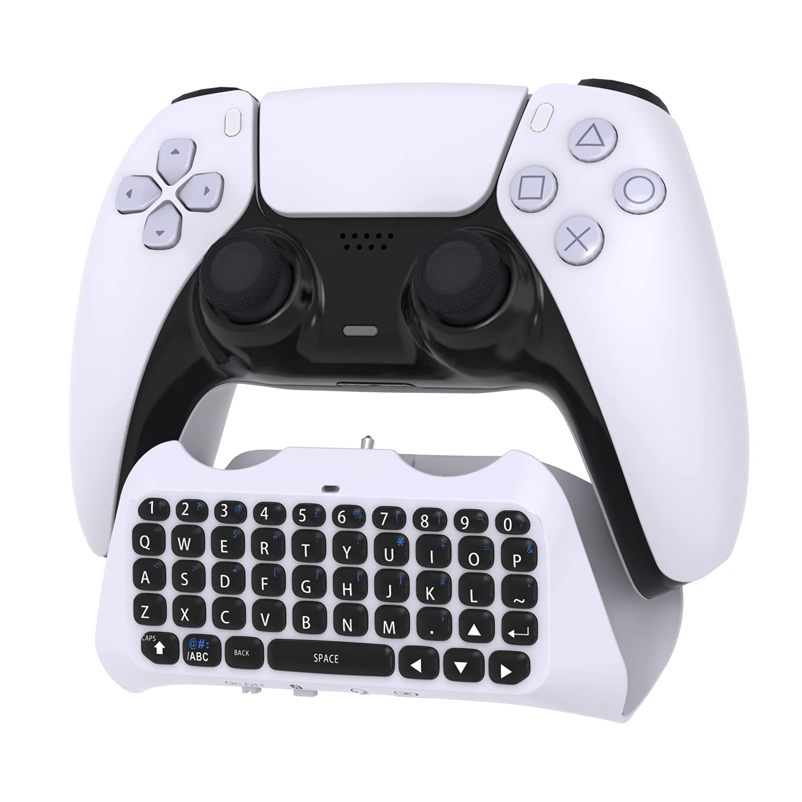 Controller Keyboard Keypad Compatible with PS5/PS5 Pro-Wireless Bluetooth Game Chatpad Keyboard, 47 Keys Keypad-Built-In Speaker &3.5mm Headset Audio Jack Compatible with DualSense Wireless Controller