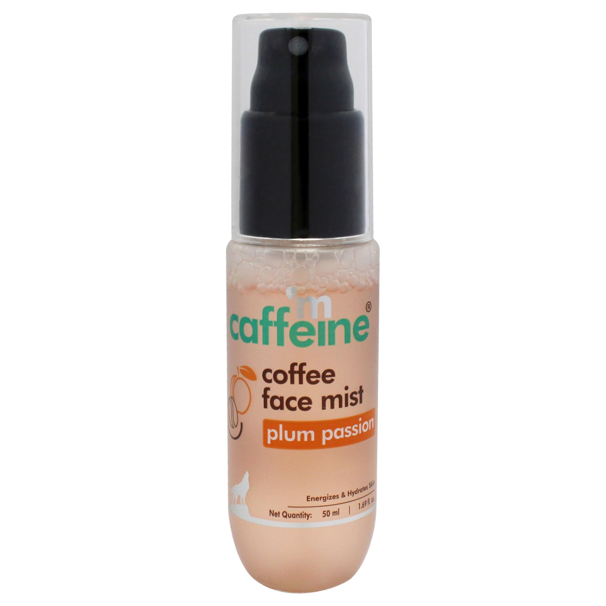 mCaffeineCoffee Face Mist - Infused with Aloe Vera and Hyaluronic Acid - Controls Oil, Improves Skin Texture and Tones Skin - Plum Passion - 50 ml