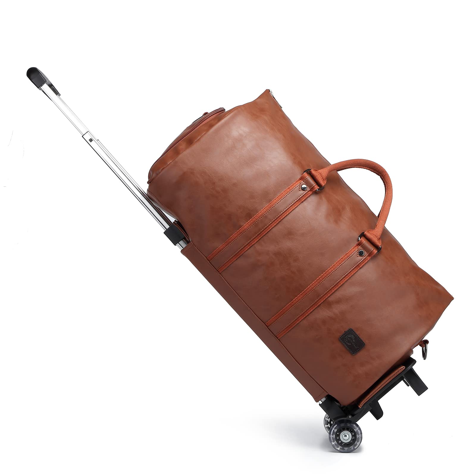 seyfocniaRolling Garment Bags,Garment Bag with Wheels Travel Garment Bag with Shoe Compartment Rolling Duffle Bag with Wheels, Brown, Fashion