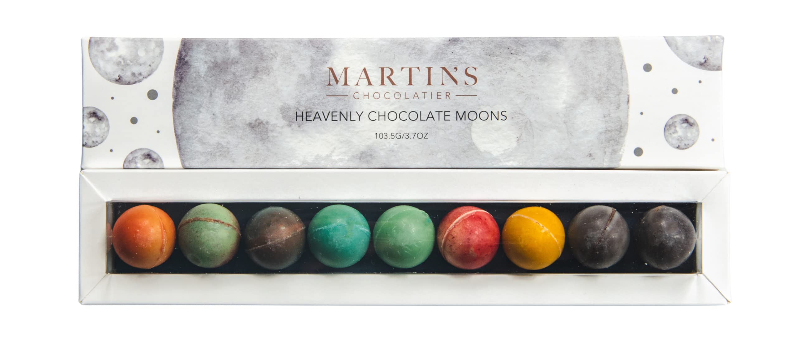 Martin’s Chocolatier Heavenly Chocolate Moons | 9 Handmade Belgian Chocolate Truffles Gift Box | Premium Chocolate Assortment Box | Ideal Present for a Birthday, Valentine's Day & Anniversary (103.5g)