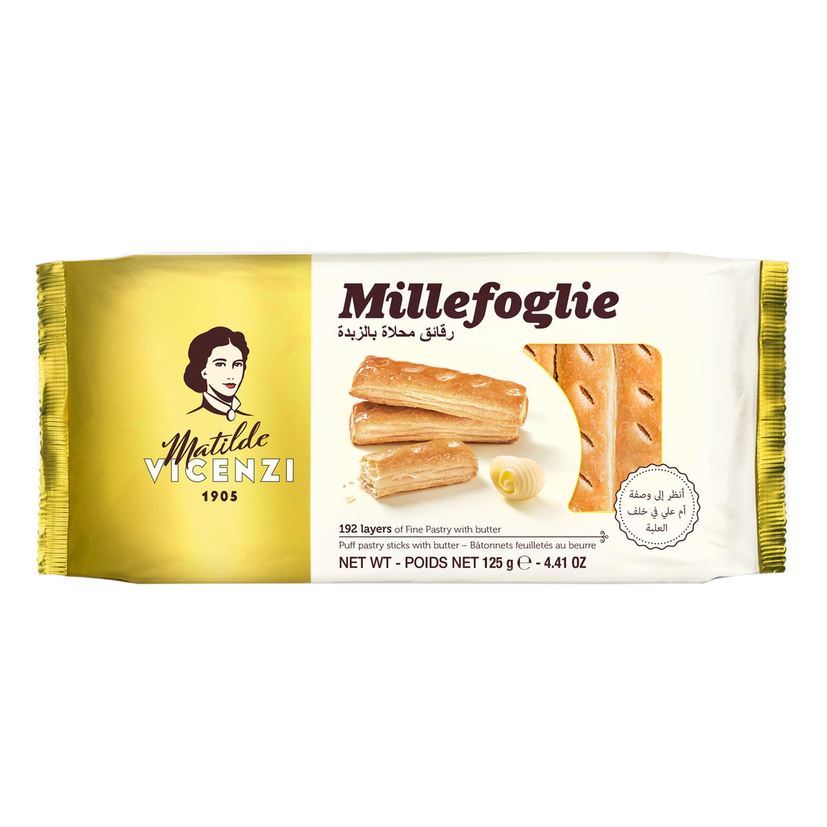 Vicenzi Matiled Vicenzi Millefoglie D'Italia Puff Pastry Sticks With Butter 125g