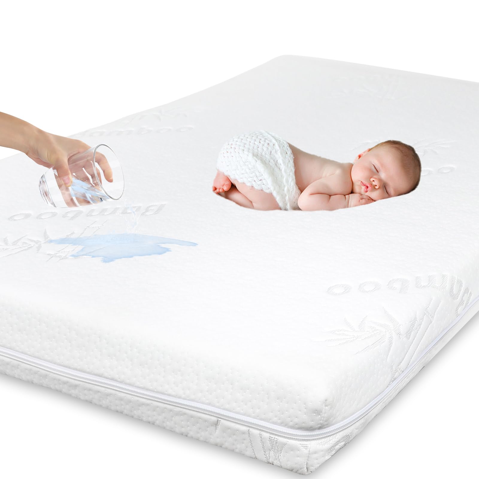 Bassinet Mattress 35 * 20 * 1.5 Ultra Soft pad Cover Dual Side Gel Memory Foam Mattress. Fit ANGELBLISS/AMKE/Bellababy/Yamesmile/Besrey/Milliard/Miclassic and Evolur Stellar Baby Bassinet