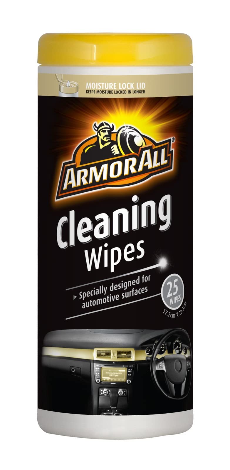 Armor All Car Interior Cleaner Wipes, Interior Cleaning Wipes for Cars, Trucks, Motorcycles, 25 Each, 6 Pack