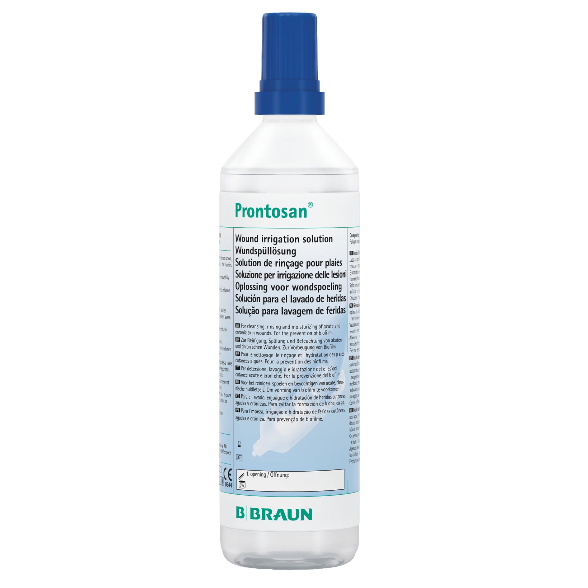 B Braun Prontosan® Wound Irrigation Solution 350mL - Rinsing, Cleansing, Moistening and Decontamination of Acute, Chronic, and Infected Skin Wounds and Burns, Germany