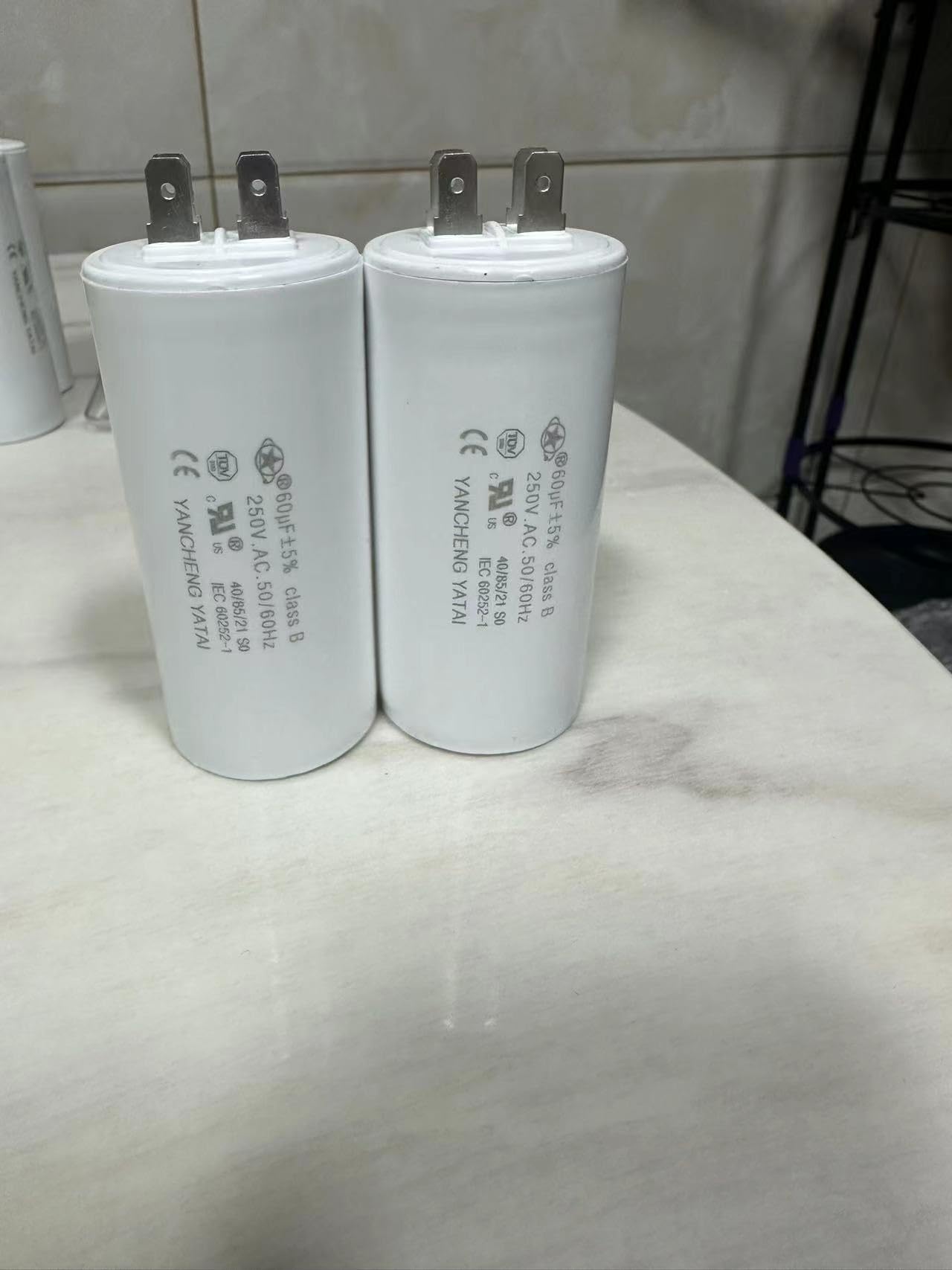 CBB60 Working Capacitor 60uF 250V AC Four-Insert 50/60Hz 42x 90mm Cylinder for Standby Engine, Log Separator, and Pool Cooler