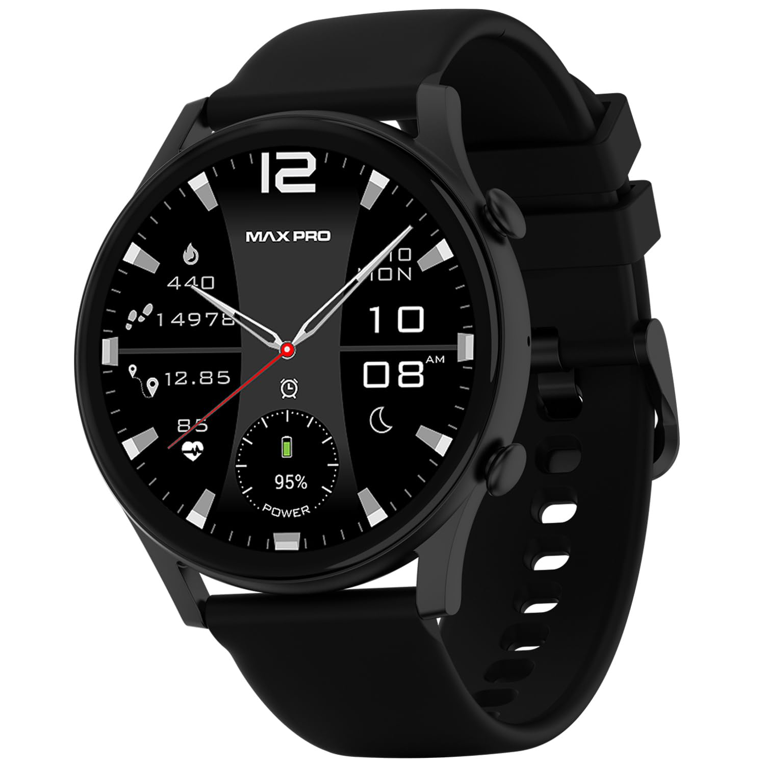 Maxima Power 1.43" Super AMOLED Bluetooth Calling Smart Watch | 466x466 Pixels Retina Resolution Display 1000Nits| Always On Smartwatch with AI Voice Assistant |Health Monitoring |Long Battery Life