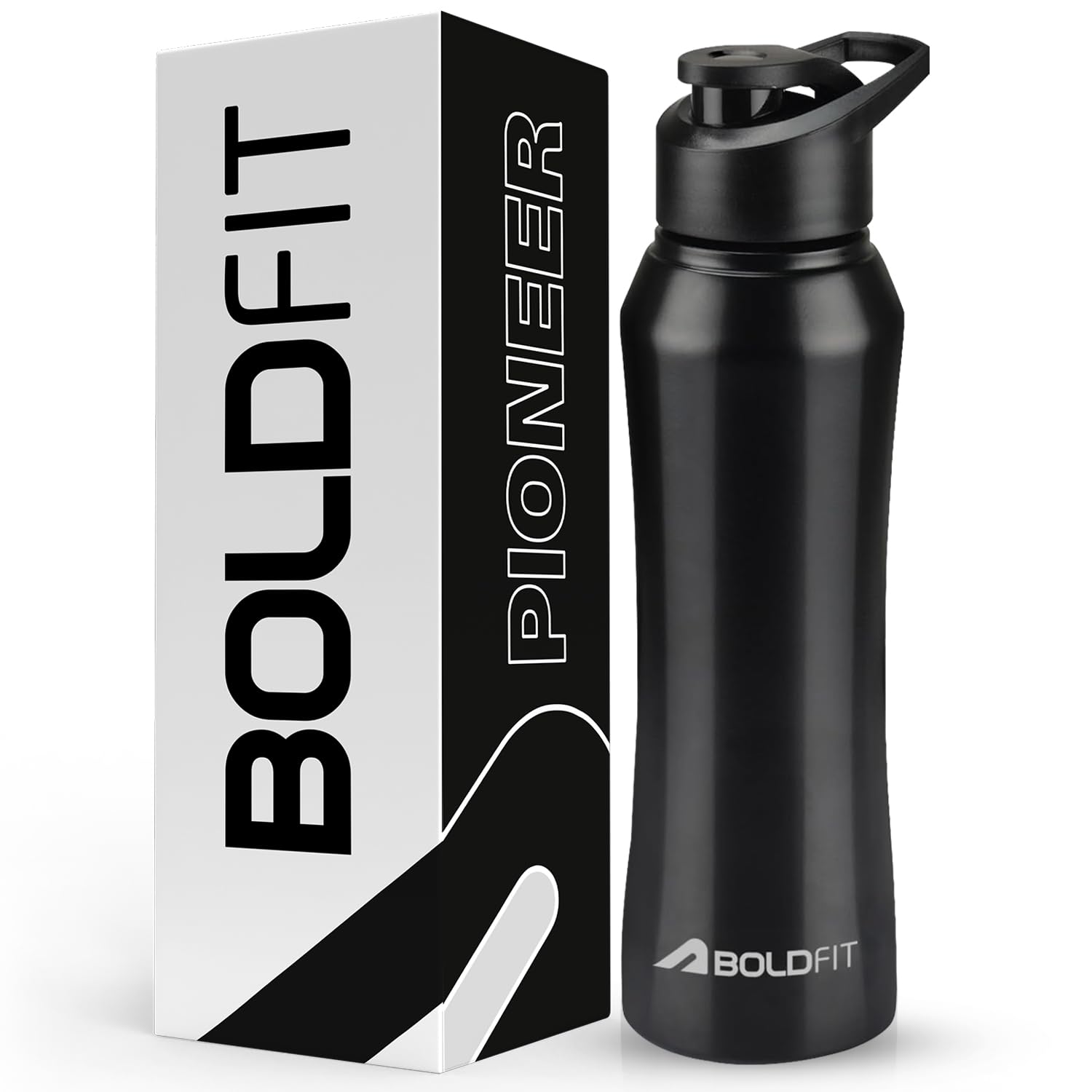 BoldfitWater Bottles Stainless Steel Water Bottle 1 Litre Steel Water Bottles Sipper Bottle for School, Office, Gym 1 Litre Water Bottle for Men Leakproof, Rust free Steel Bottle 1000 ml Bottle Black