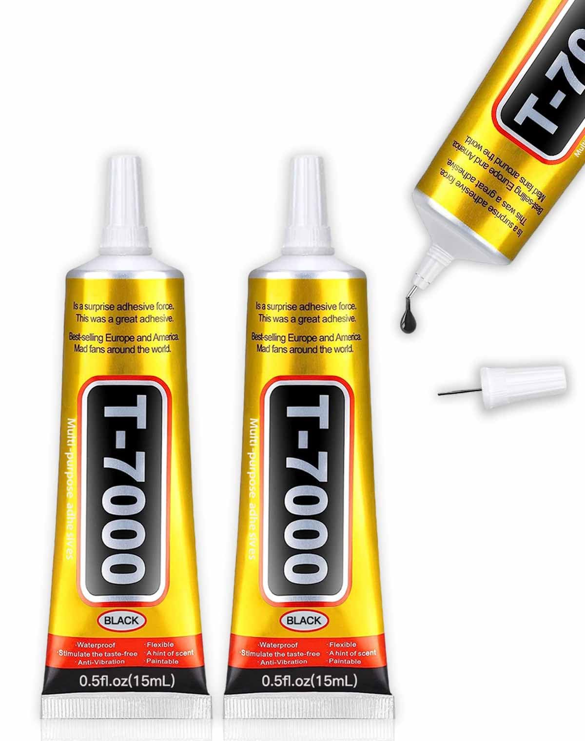 Upgrade T-7000 Black Adhesive Glue - 2PCS 15ml | High-Performance Waterproof Adhesive for Precision Repairs, Perfect for Phone, Electronics, Jewelry, and Crafts