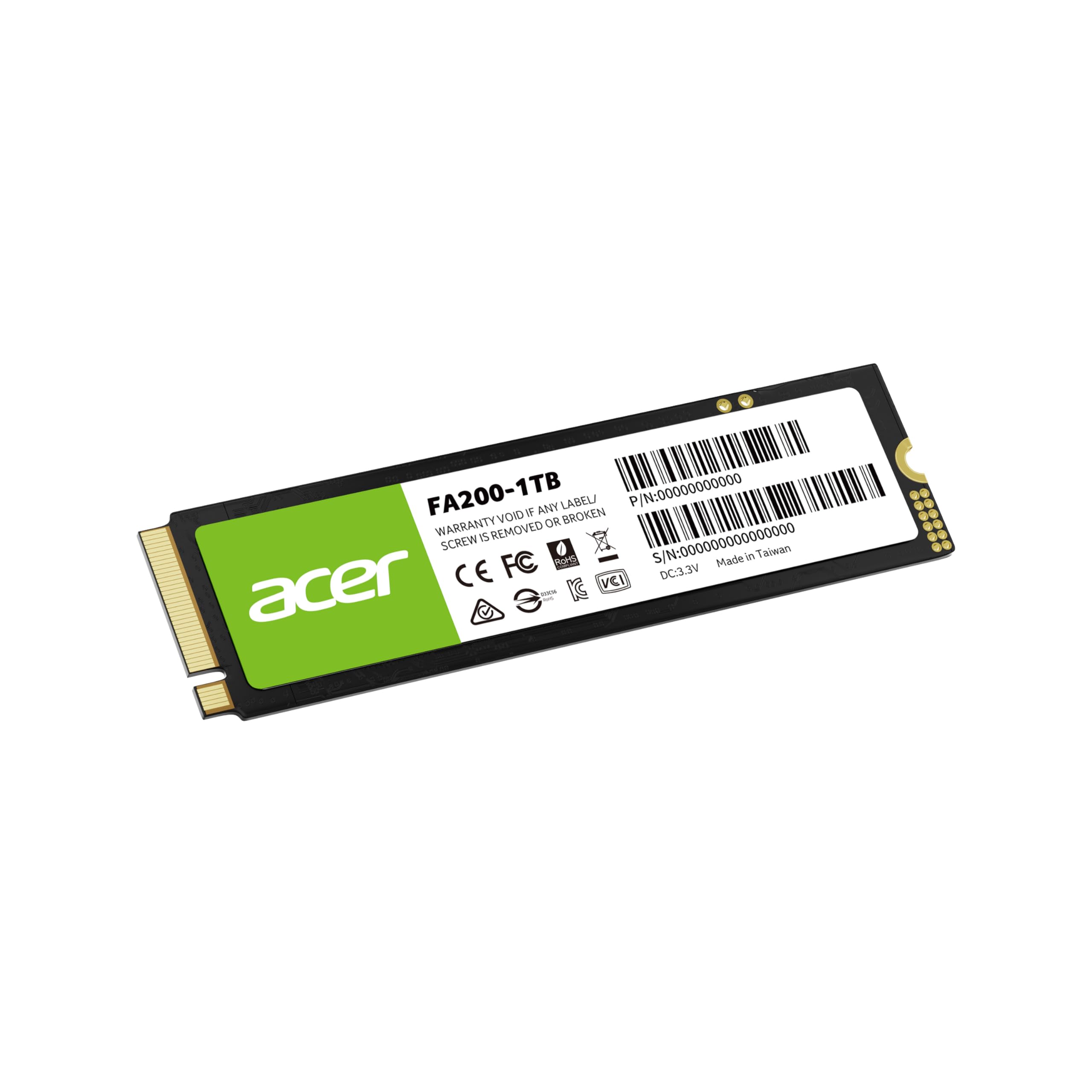 Acer 1TB Gen4 NVMe M.2 SSD - Up to 7200 MB/s -FA200-1TB- Internal Solid State Drive