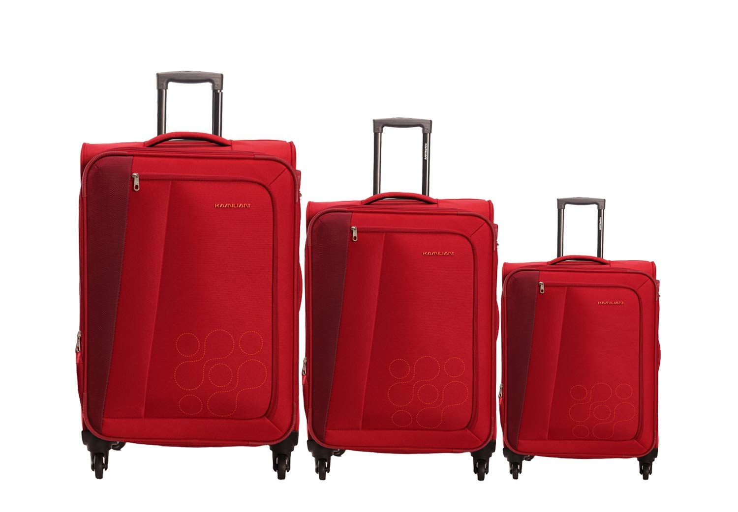 American TOURISTER Set of 3 Fabric Small 55 cm Medium 68 cm and 79 cm Large Luggage Blue Trolley Set (RED)