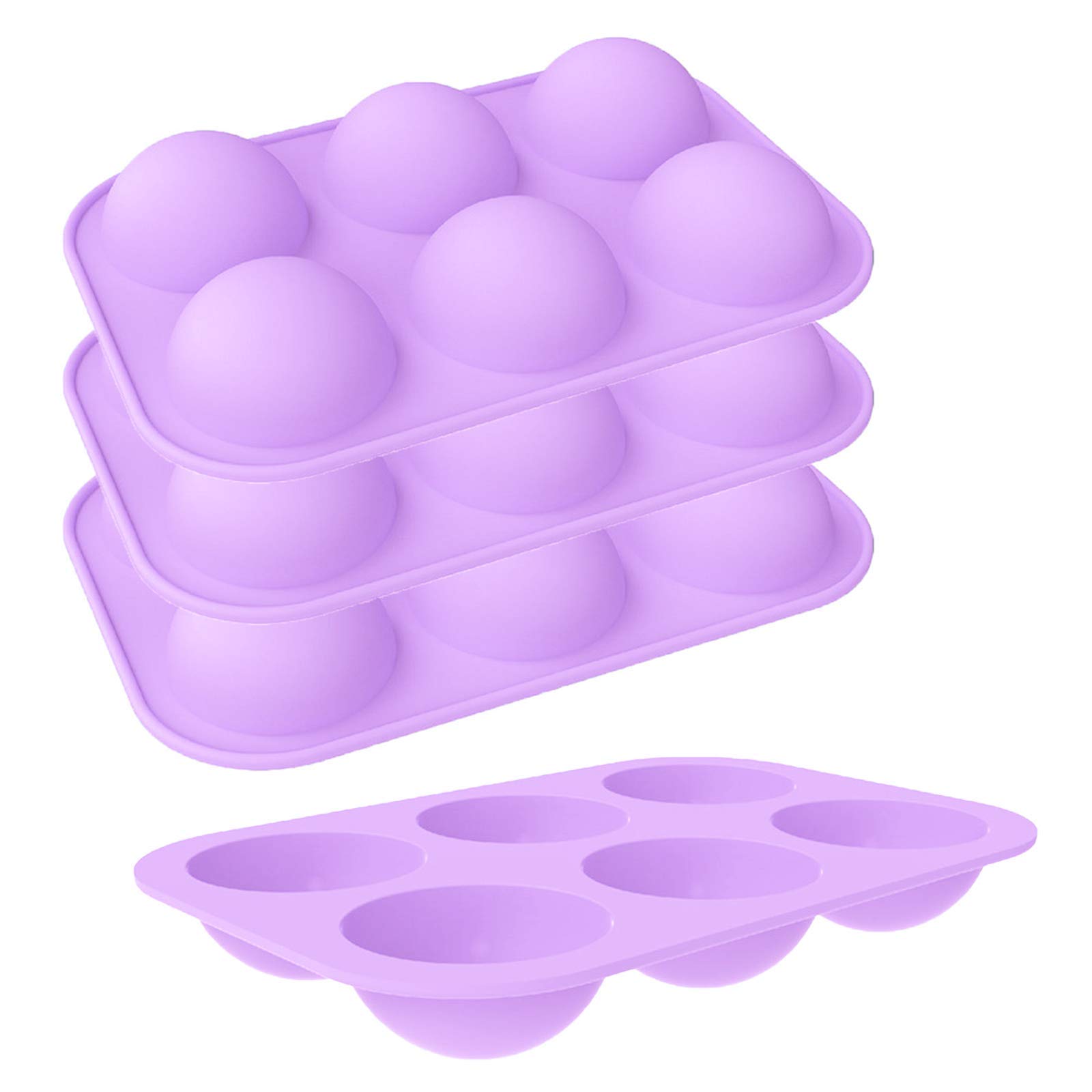 Half Sphere Silicone Mould Large 6-Cavity, 4 Packs Chocolate Ball Mould Baking Mold, Silicone Mould for Making Cake, Jelly, Dome