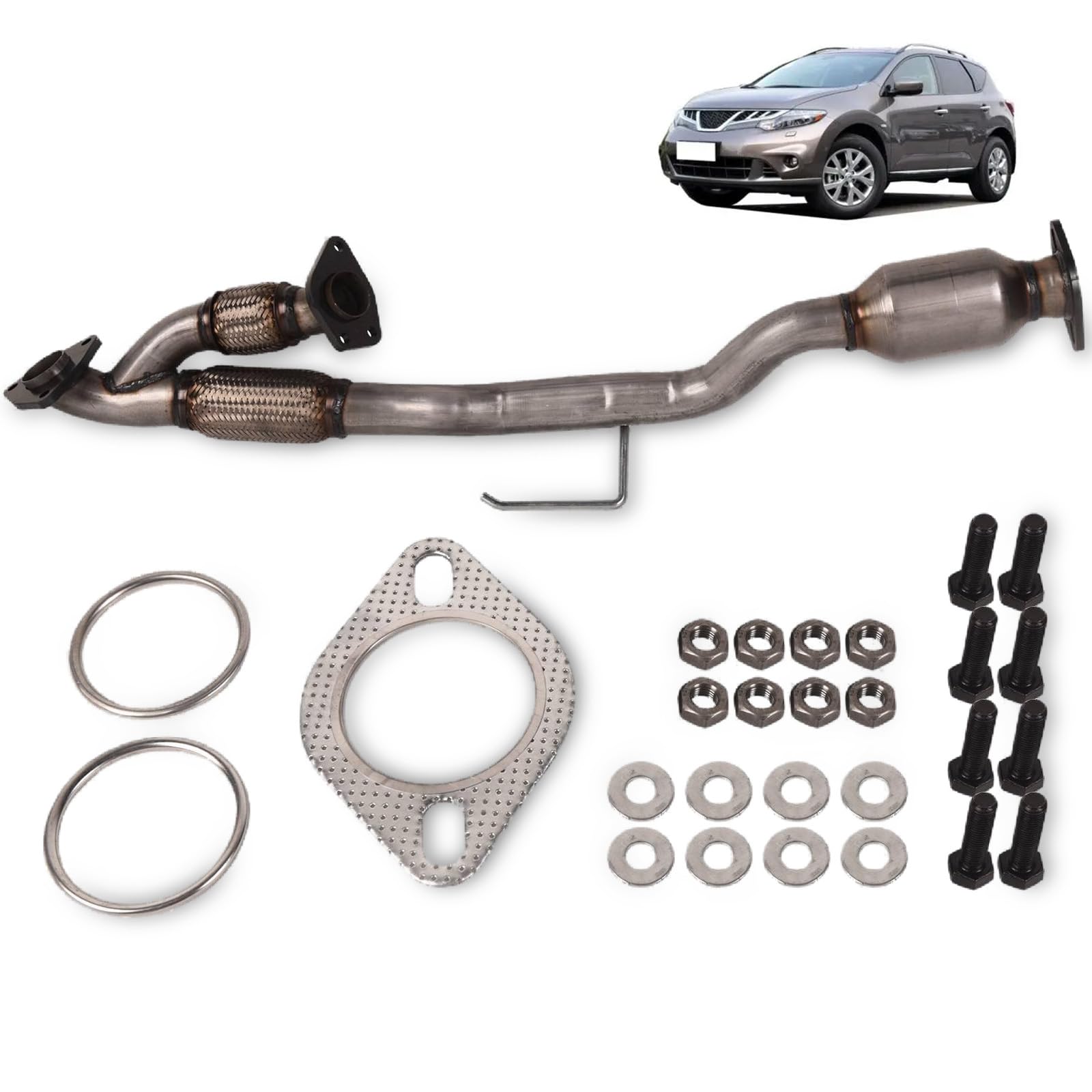 TOPAZ 12H43-240 Flex Y Pipe & Catalytic Converter Compatible with Nissan Murano 3.5L 2008-2019