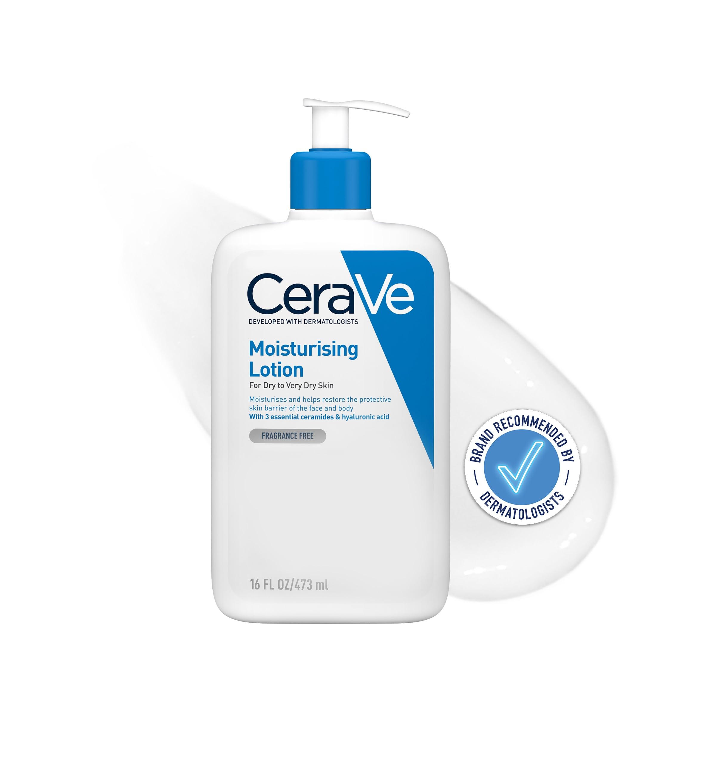 CeraVeMoisturising Lotion with Hyaluronic Acid and 3 Essential Ceramides for Dry to Very Dry Skin 473ml