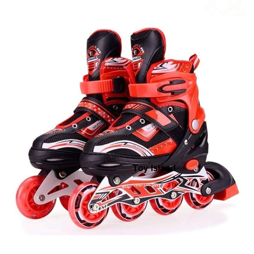 Toy Island Kids Colorful Inline Skates with Bag Helmet for Kids Age Group 11 and Above Years