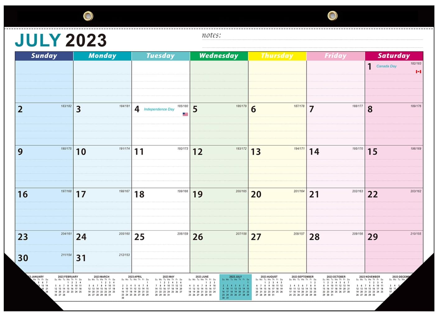 Wawasia Wall Calendar 2023-2024 Monthly Desk & Wall Calendar with Corner Protectors,18 Months, Thick Paper, To-do List and Notes (from July 2023 to December 2024)