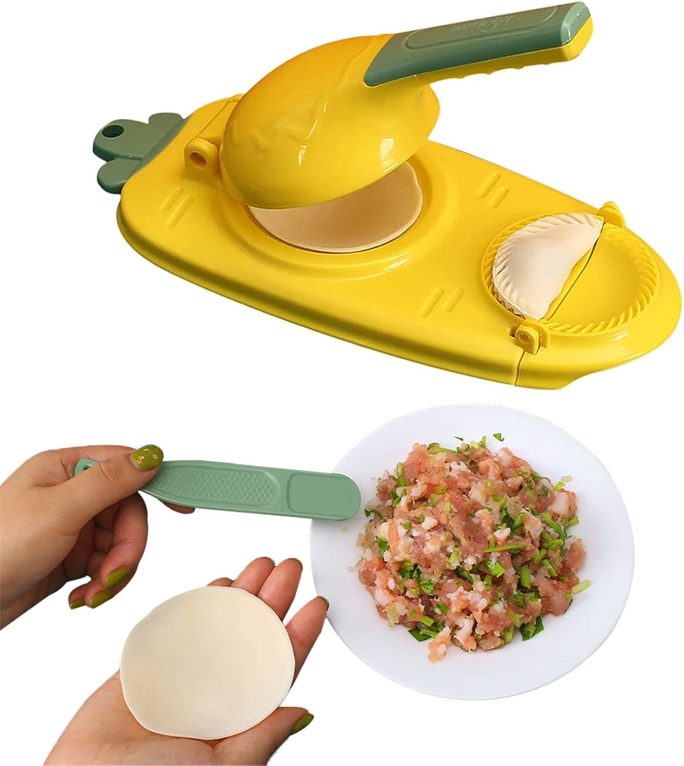 FITTO2-in-1 Dumpling Maker - Easy DIY Dumpling & Ravioli Maker with Press Mould and Stuffing Spoon, Quick & Simple Dumpling Press Tool for Homemade Dumplings, Empanadas, Ravioli, Pastries