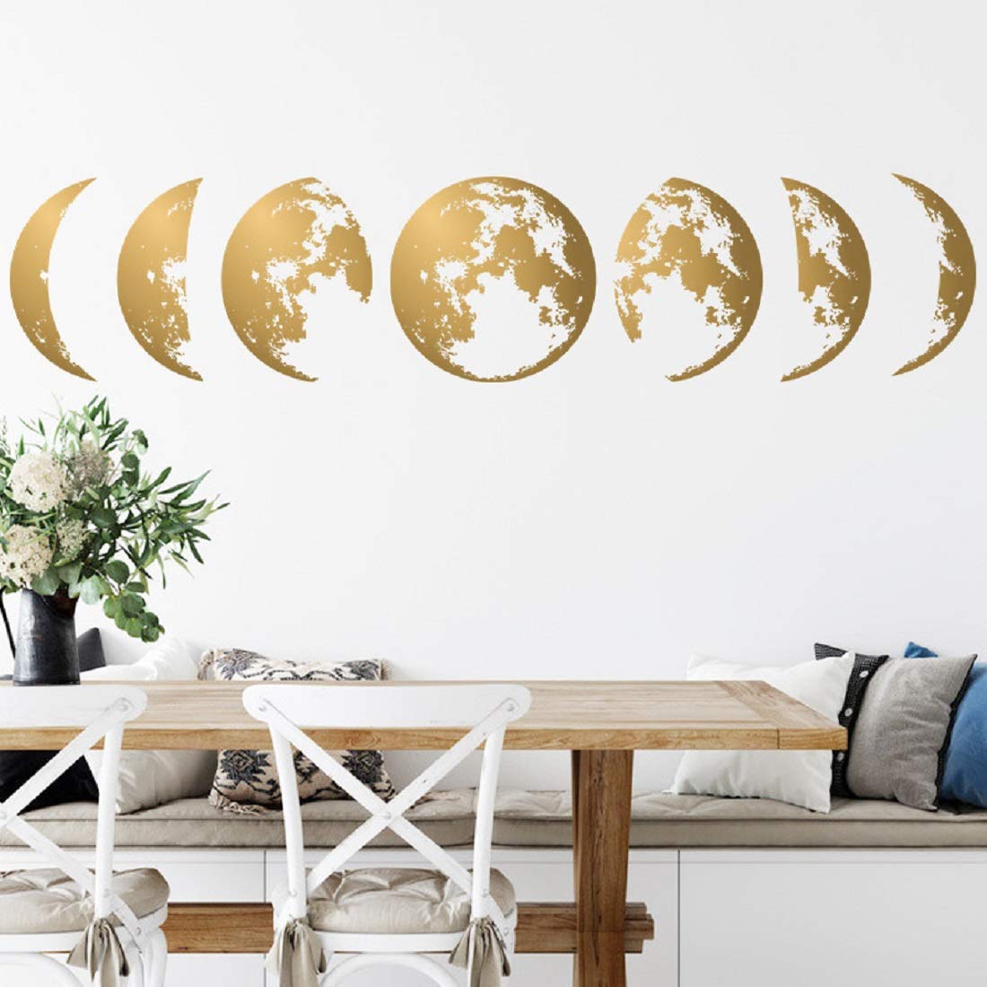 Moon Phase Wall Decals Starry DIY Sticker Art Mural Sayings for Home Nursery Decor