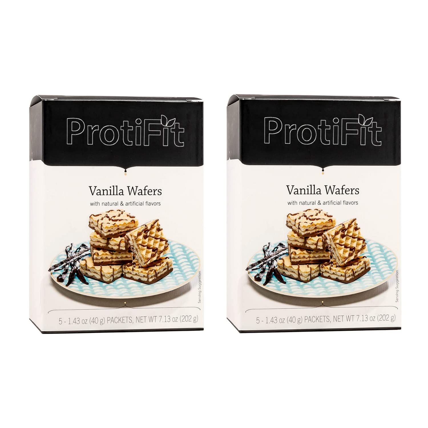 PROTIFIT - High Protein Vanilla Wafer Bar 2 Pack, 15g Protein, Low Calorie, Low Carb, Low Fat, Trans Fat Free, Cholesterol Free, Ideal Protein Compatible, 5 Servings Per Box, (2 Pack)