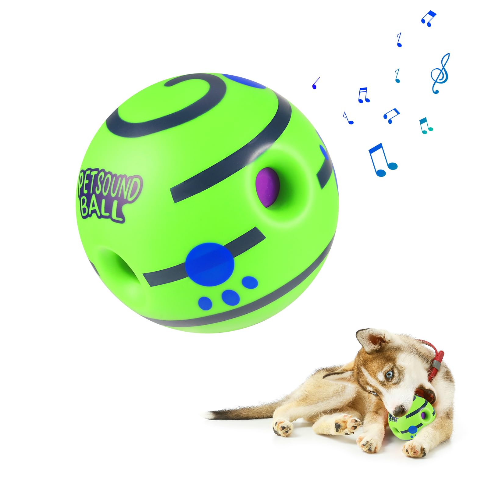 RadsockenDogs Giggle Balls, 11cm Interactive Dog Ball Toy, 5inch Dog Squeaky Toys with Unique Sounds Dental Health Chew Toy for Dog Puppy Training