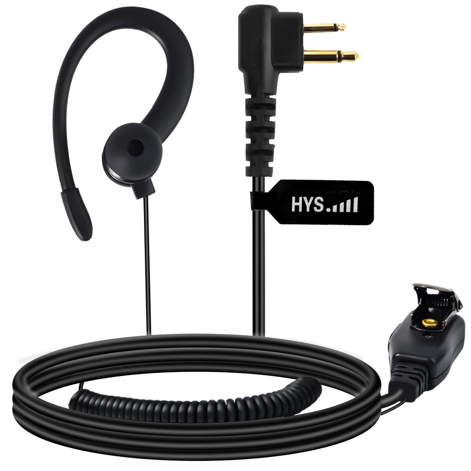 HYSWalkie Talkie G shape Earpiece Security Headset Compatible with Motorola CP040 CP140 CP88 CP1200 GP300 GP2000 HYT-TC500 Two Way Radio (1)