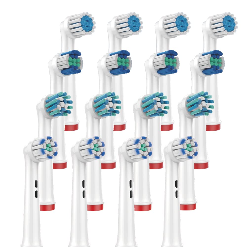 RONSIT Replacement Toothbrush Heads Compatible with Oral B Braun, 16 Assorted Professional Electric Toothbrush Heads Brush Heads Refill for Oral-B Pro 1000/3000/5000/7000/8000/9600