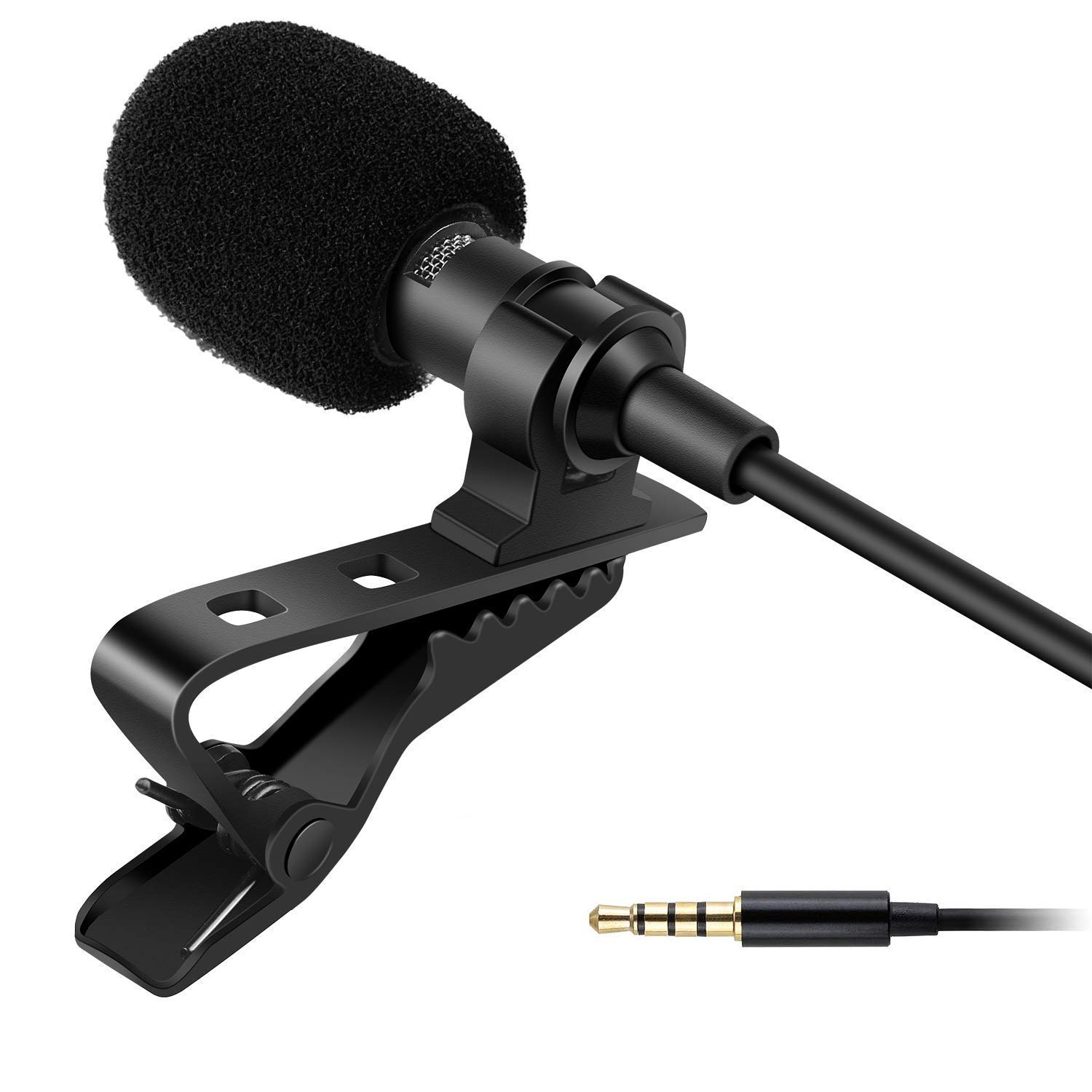 HUMBLE Dynamic Lapel Collar Mic Voice Recording Filter Microphone for Singing Youtube SmartPhones, Black