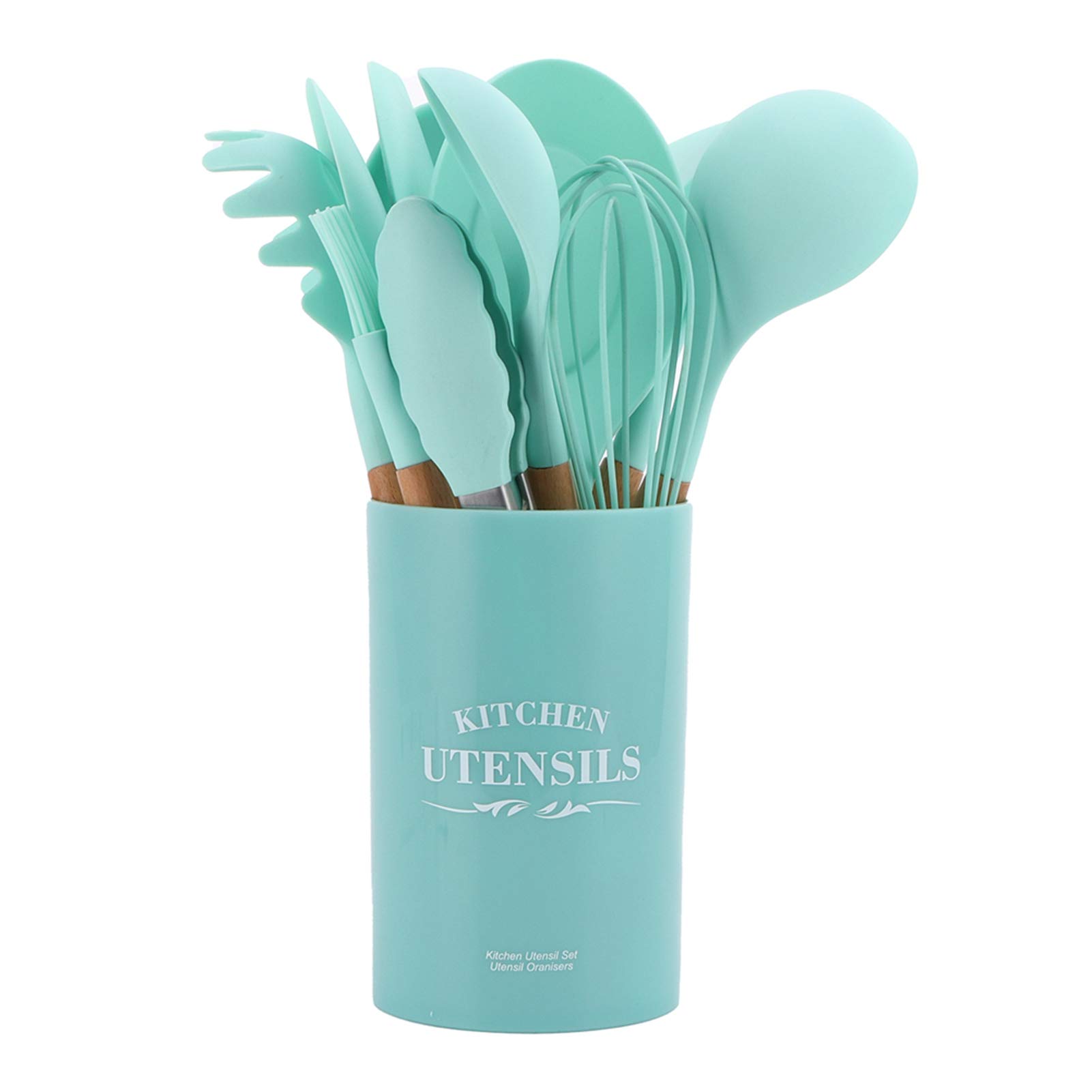 Evonecy Kitchen Utensil Set,with Storage Container Non-Stick Kitchen Utensils Spatula Set,for Cooking Kitchen