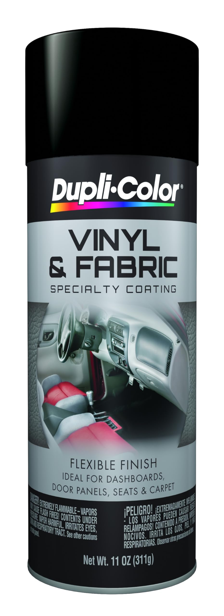 Dupli-Color HVP106 Vinyl and Fabric Coating Spray Paint - Flat Black - 11 oz Aerosol Can