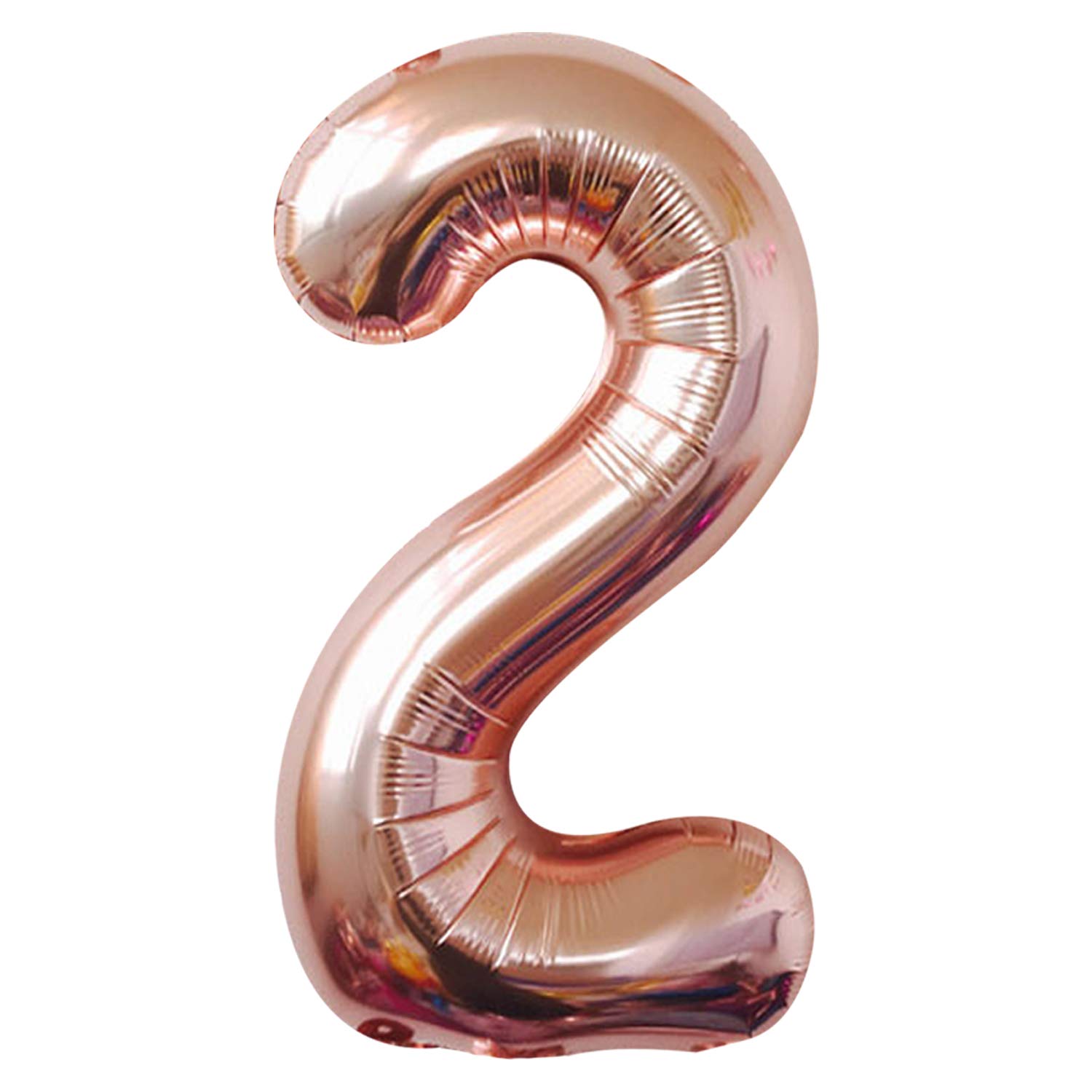 Rose Gold Number 2 Balloon for 2nd Birthday - Large, 40 Inch | Foil Mylar Rose Gold 2 Balloon for Birthday Party Decorations | Number 2 Rose Gold Balloon | Number 2 Balloons for 2nd Year Anniversary