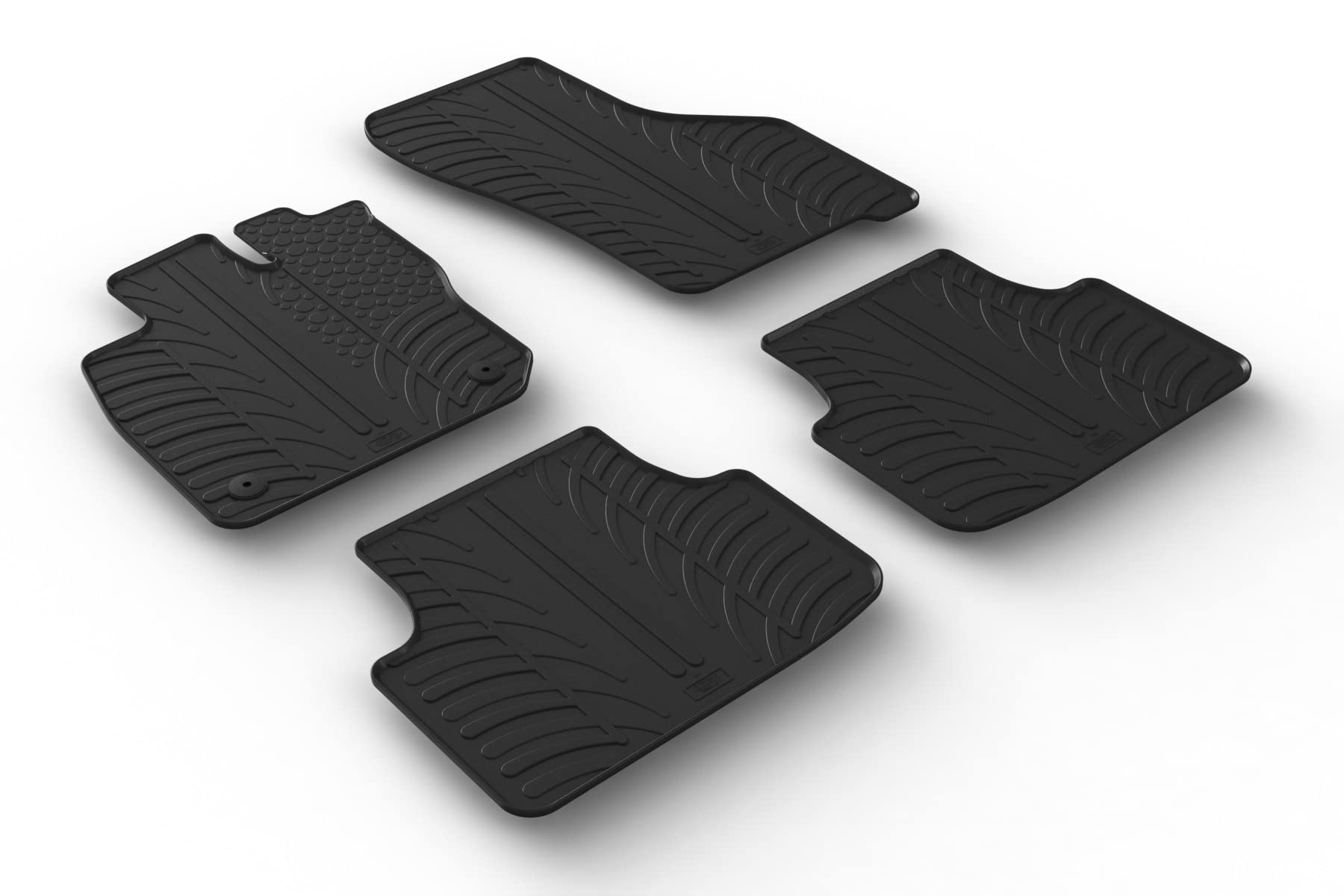 Rubber car mats set compatible with Seat Leon IV HB 5-doors & ST Sportstourer 2020- (T profile 4-pieces + mounting clips)