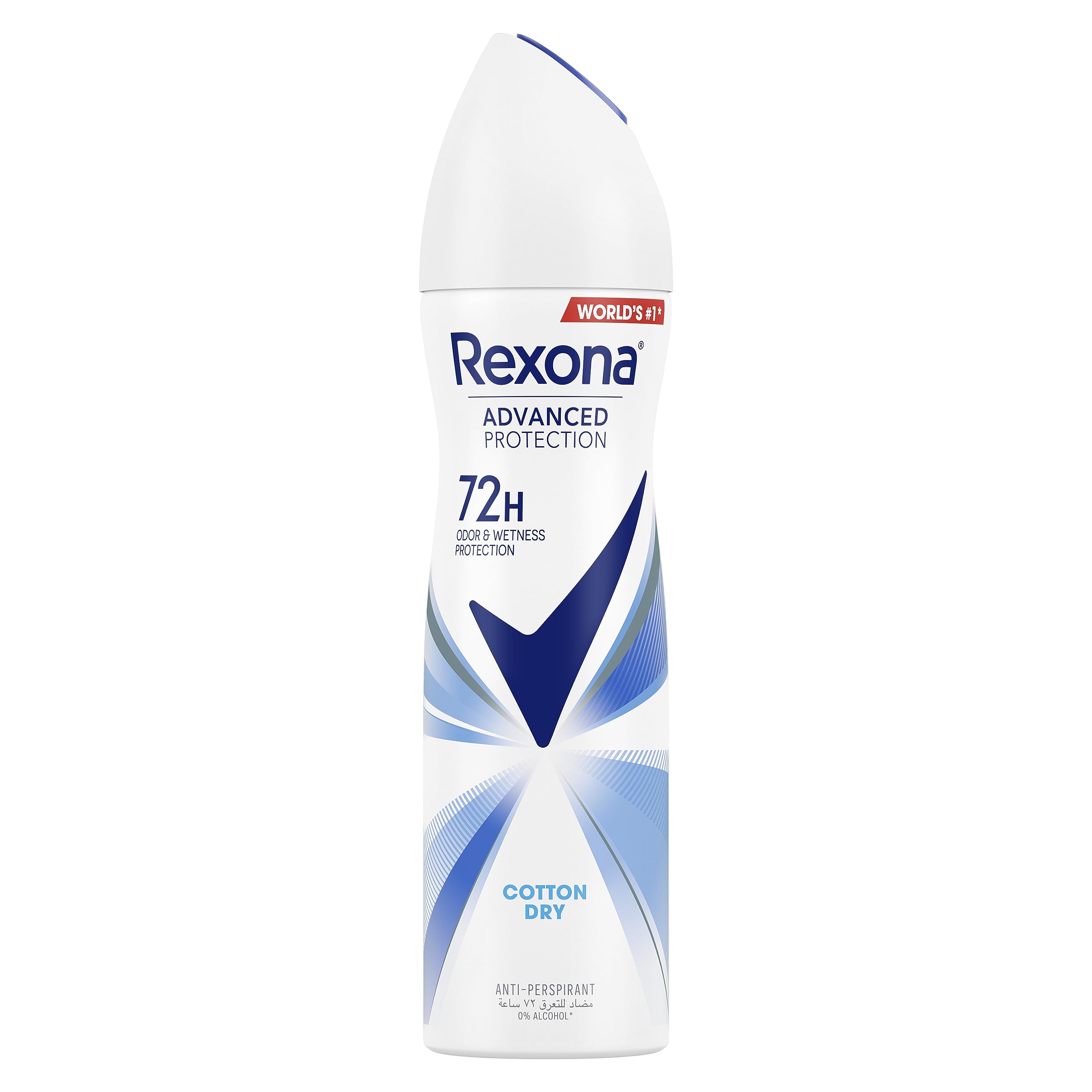 RexonaWomen Antiperspirant Deodorant Spray, 72 hour sweat & odor protection*, Cotton Dry, with MotionSense technology, 150ml