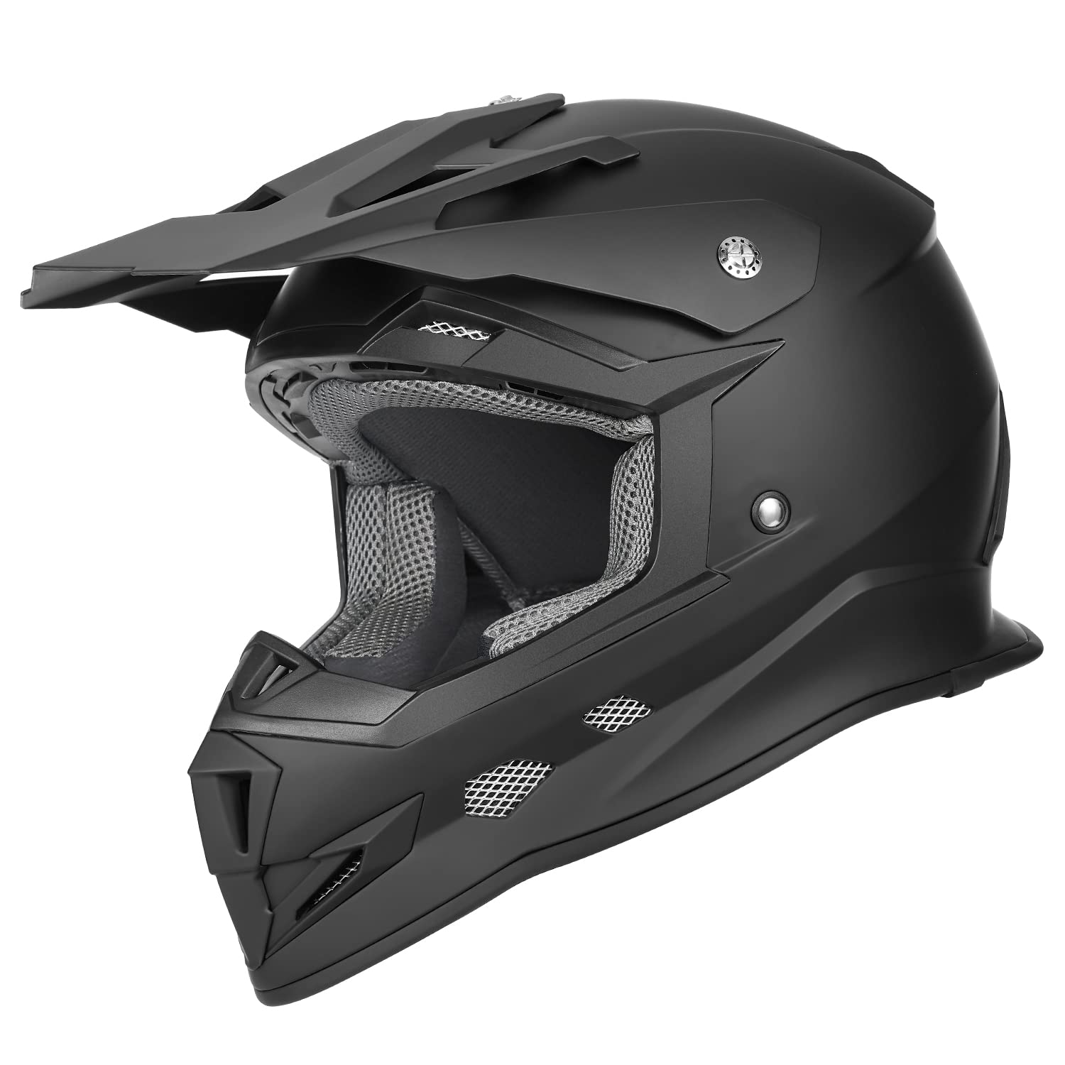 GLX GX23 Dirt Bike Off-Road Motocross ATV Motorcycle Full Face Helmet for Men Women, DOT Approved (Matte Black, Small)