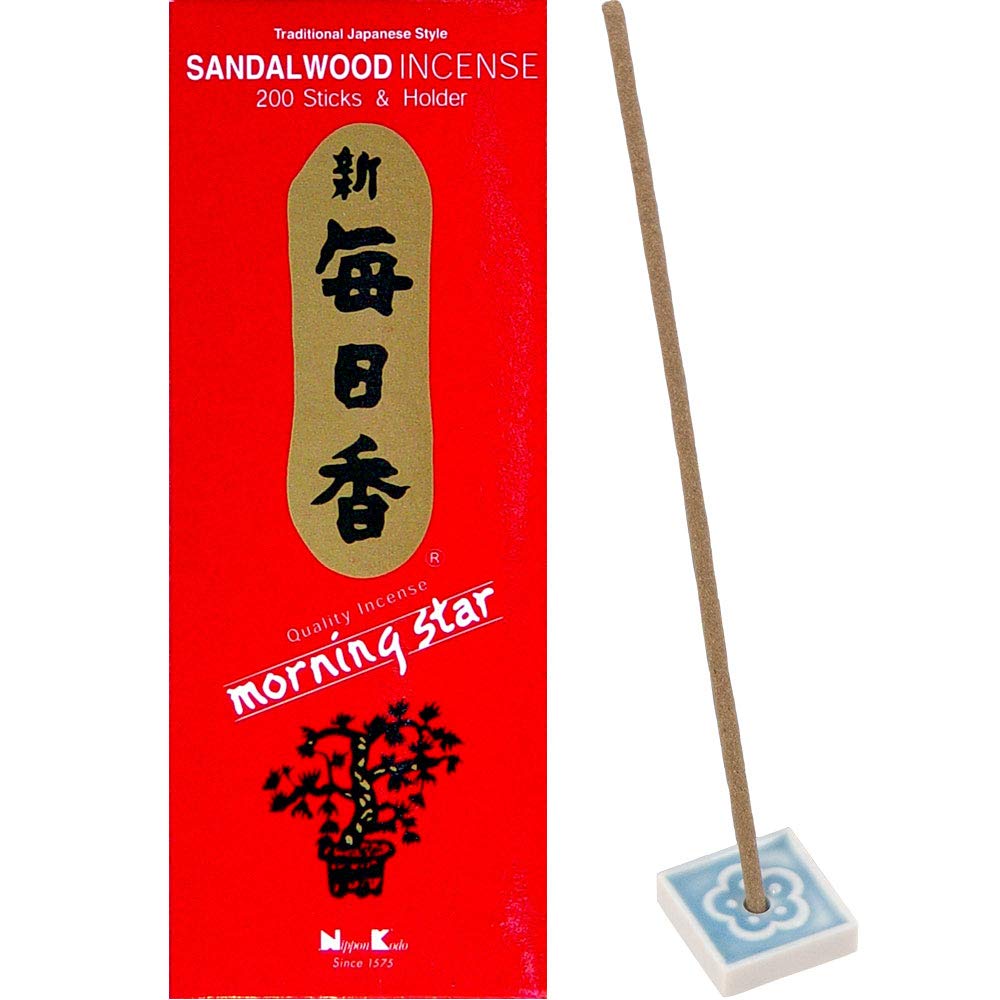 nippon kodo Morning Star Sandalwood Incense (200 Sticks and Holder) - 1