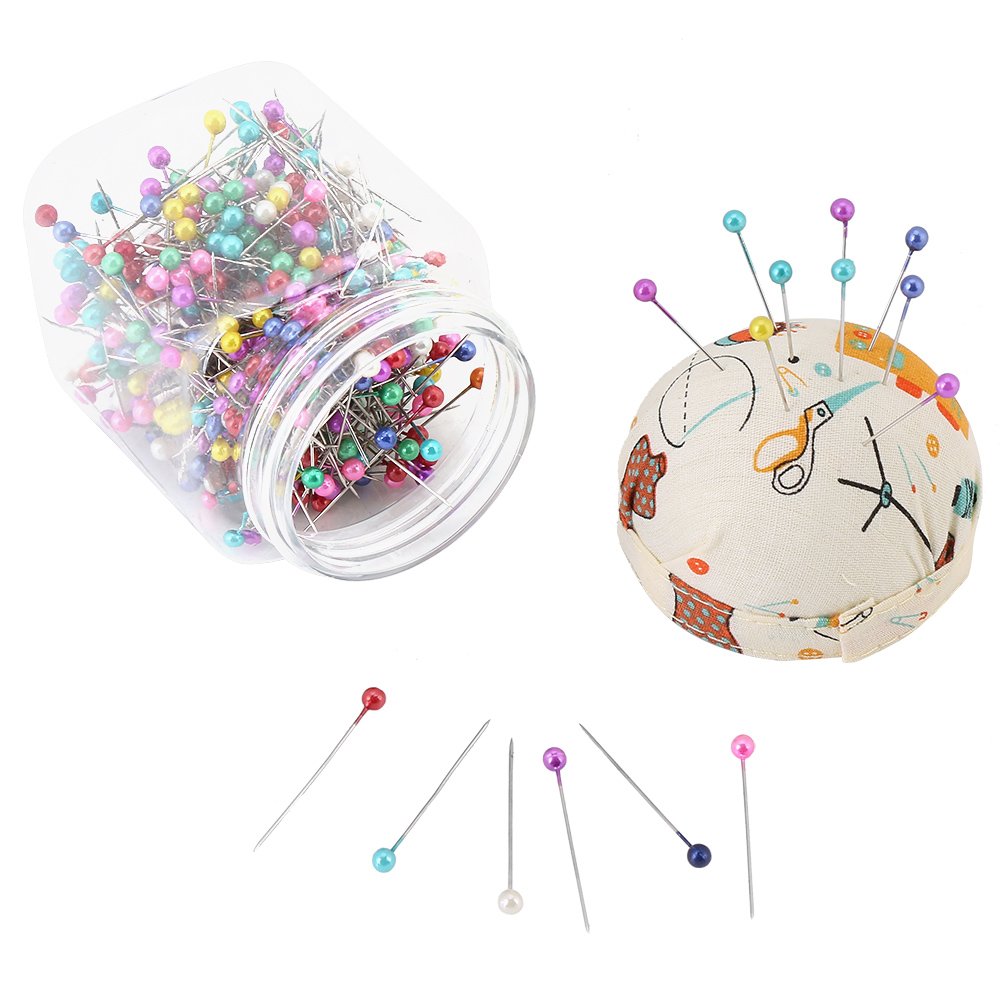 500pcs Round Multi-Color Pearlized Head Pins Dressmaking Pins Packed Plastic Bottle Sewing Quilting Pins DIY Crafts Accessories