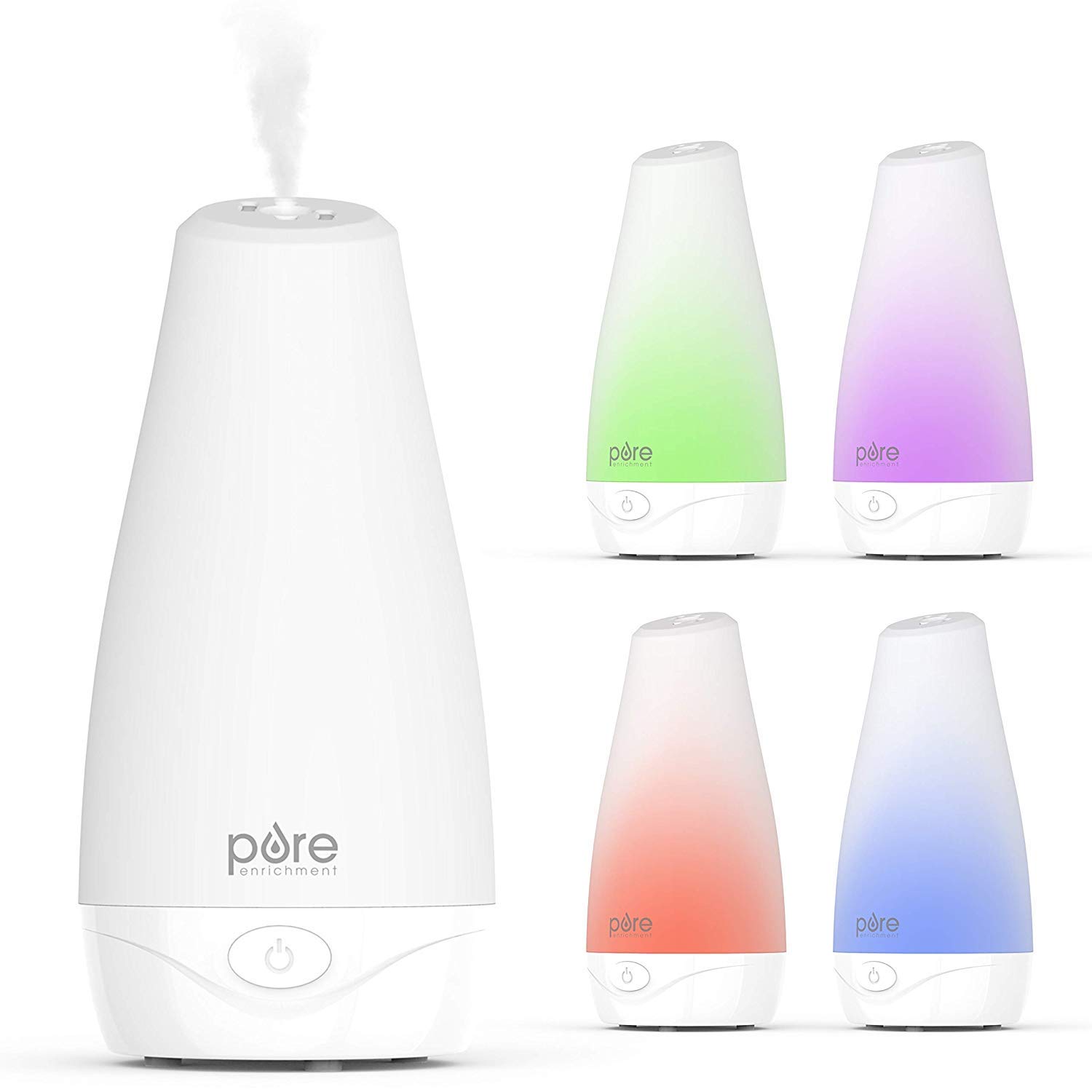 Pure EnrichmentPureSpa™ Essential Oil Diffuser - Compact Ultrasonic Aromatherapy Diffuser, Natural Air Deodorizer, 100ml Water Tank, and Optional Mood Light - Lasts Up to 7 Hours with Auto Shut-Off