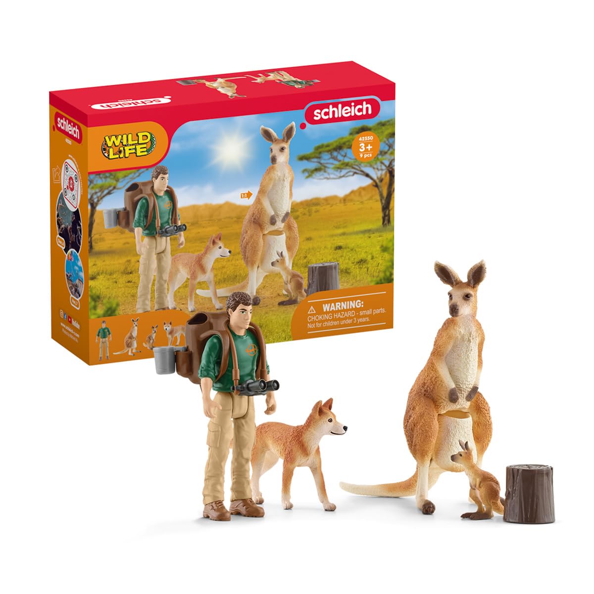 SchleichWild Life 9-Piece Australian Animal Toy Playset for Boys and Girls Ages 3+, Outback Adventure with Kangaroo Toys