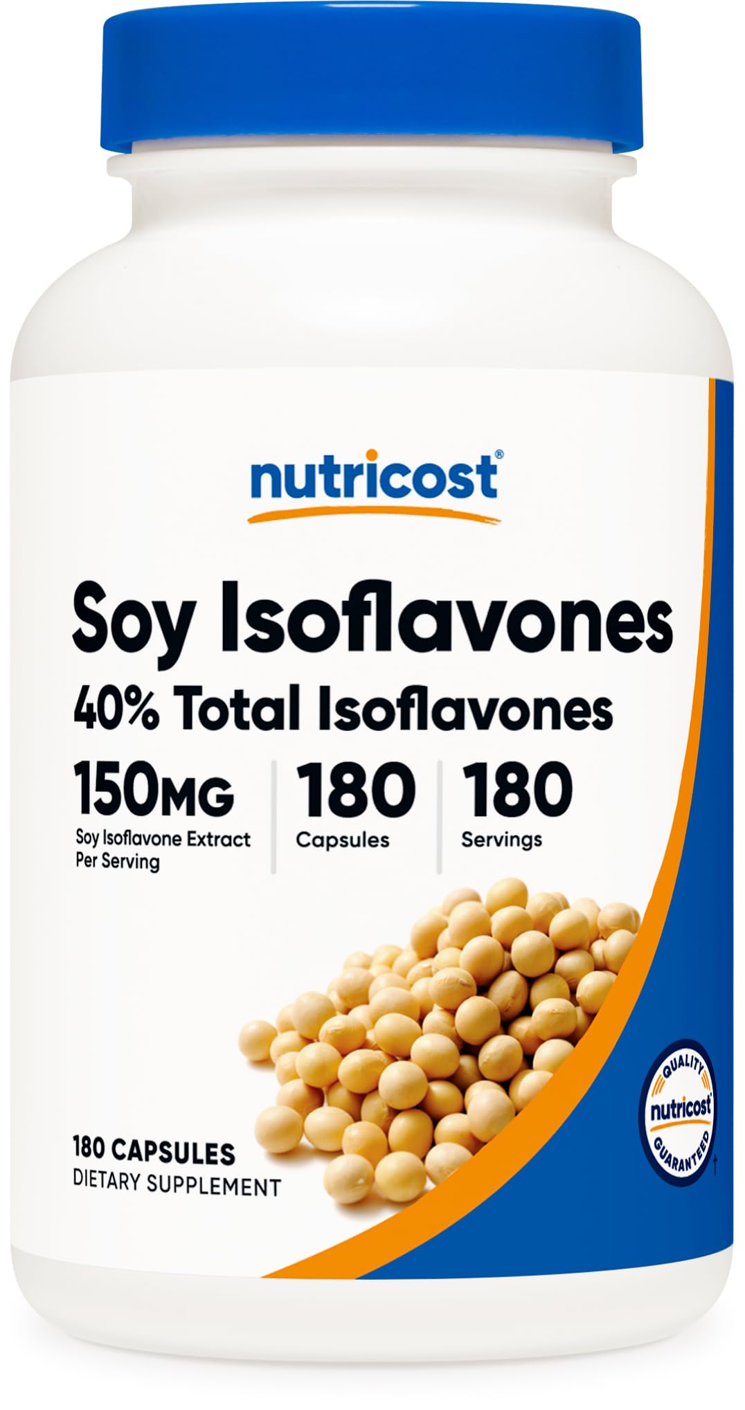 NutricostSoy Isoflavones 150mg, 180 Veggie Capsules - Gluten Free, Non-GMO, Vegetarian Friendly