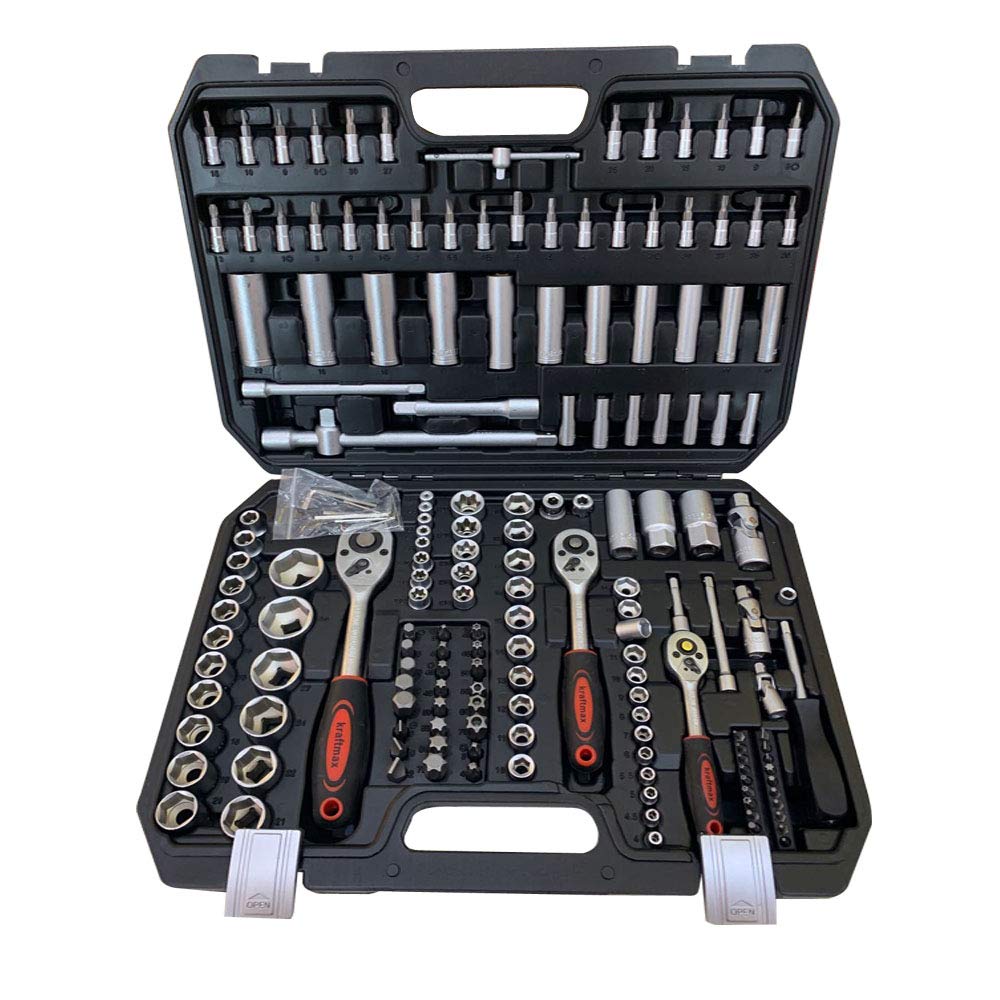 Gbrand 171 pcs/Set Socket Spanner Set 1/4 Drive Metric Extension Bar with Box Car Repair Tool Ratchet Torque Wrench Automobile Tools Kit