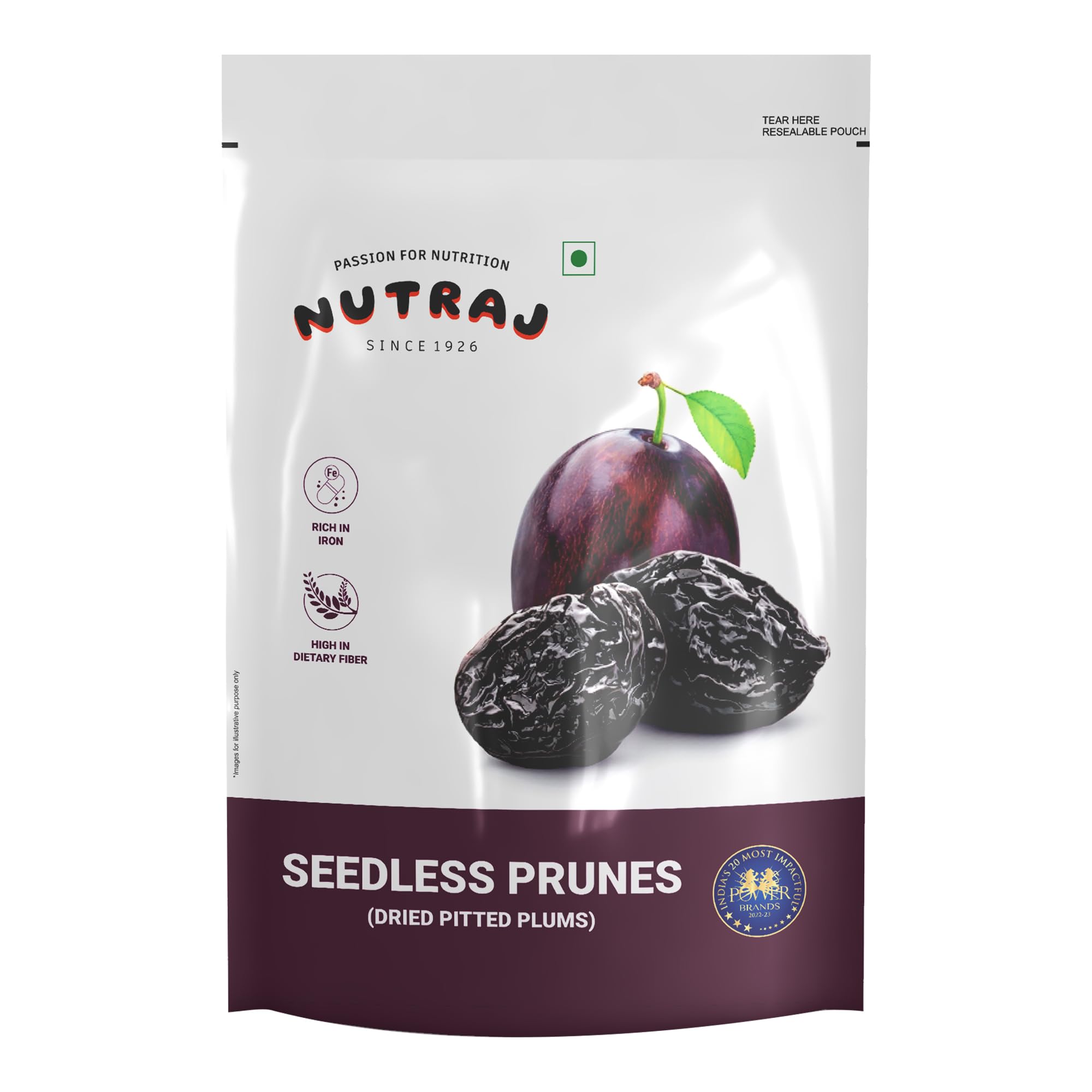 Nutraj California Pitted Prunes (Dried Seedless Plums) 200g | Dried Plum | Seedless | Gluten Free | Non GMO | High in Dietary Fiber | Healty Snacks |