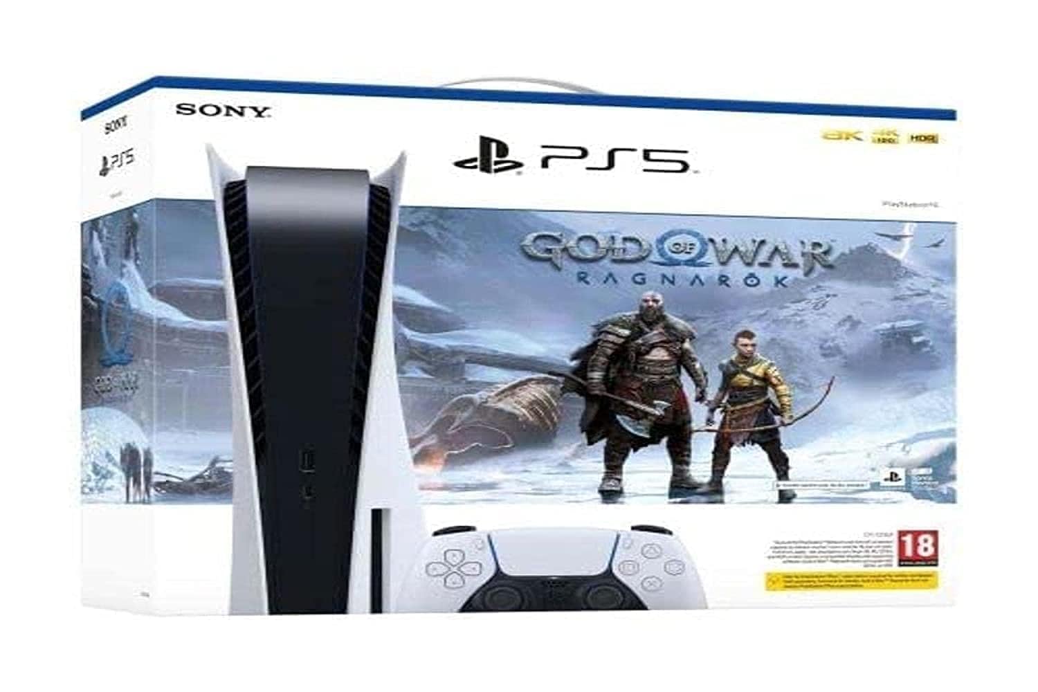 PlayStation 5 Standard Edition Disc Console with God of War Ragnarok DLC - UAE Version, 1 Year Manufacturer Warranty