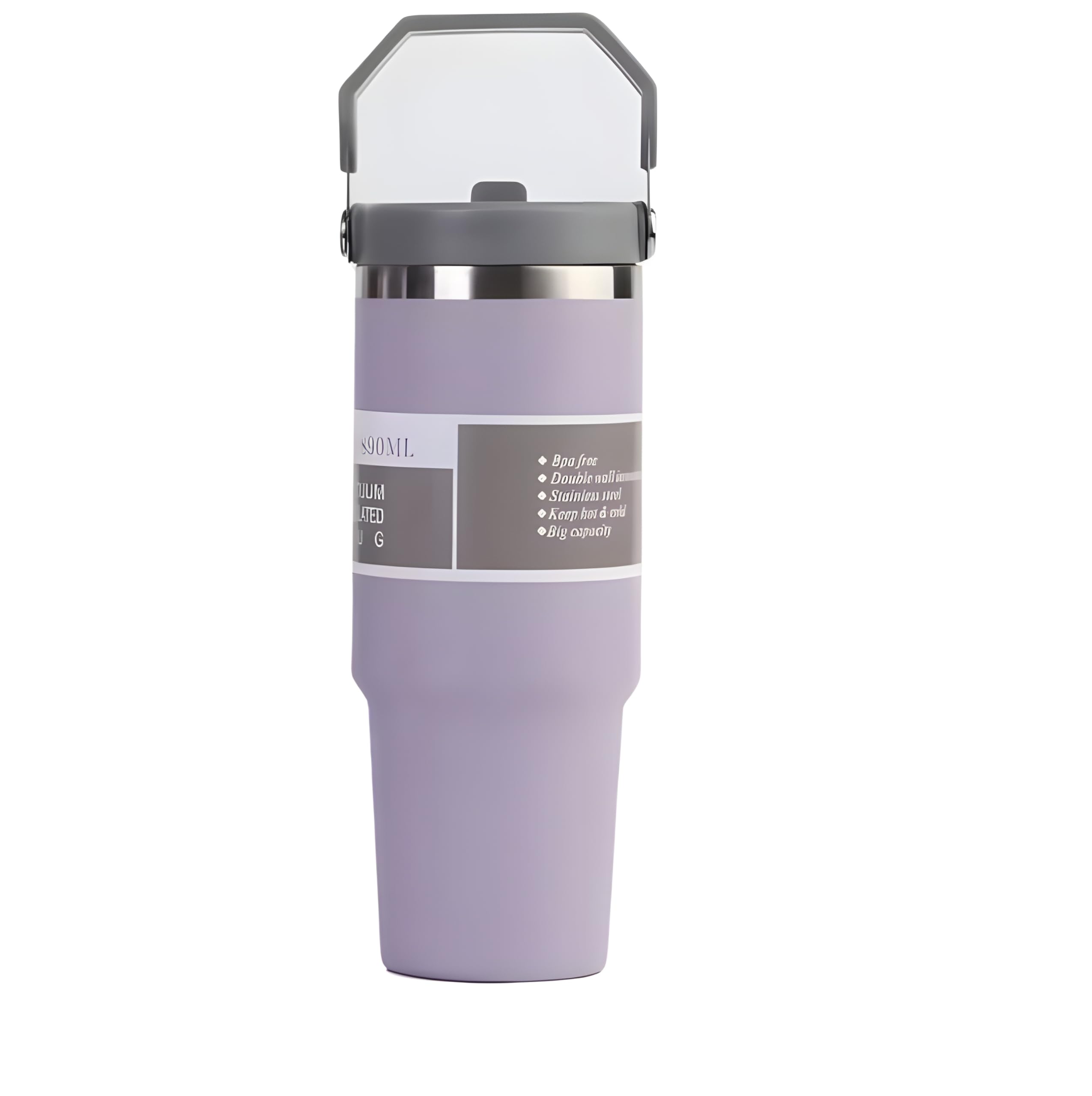 GRACIOUS MART 890 ml Stainless Steel Vacuum Insulated Tumbler Leak Resistant and Durable Bottle Included Reusable Straw and Airtight Lid for Gym, Travel, Indoor, Outdoor Use (Purple)