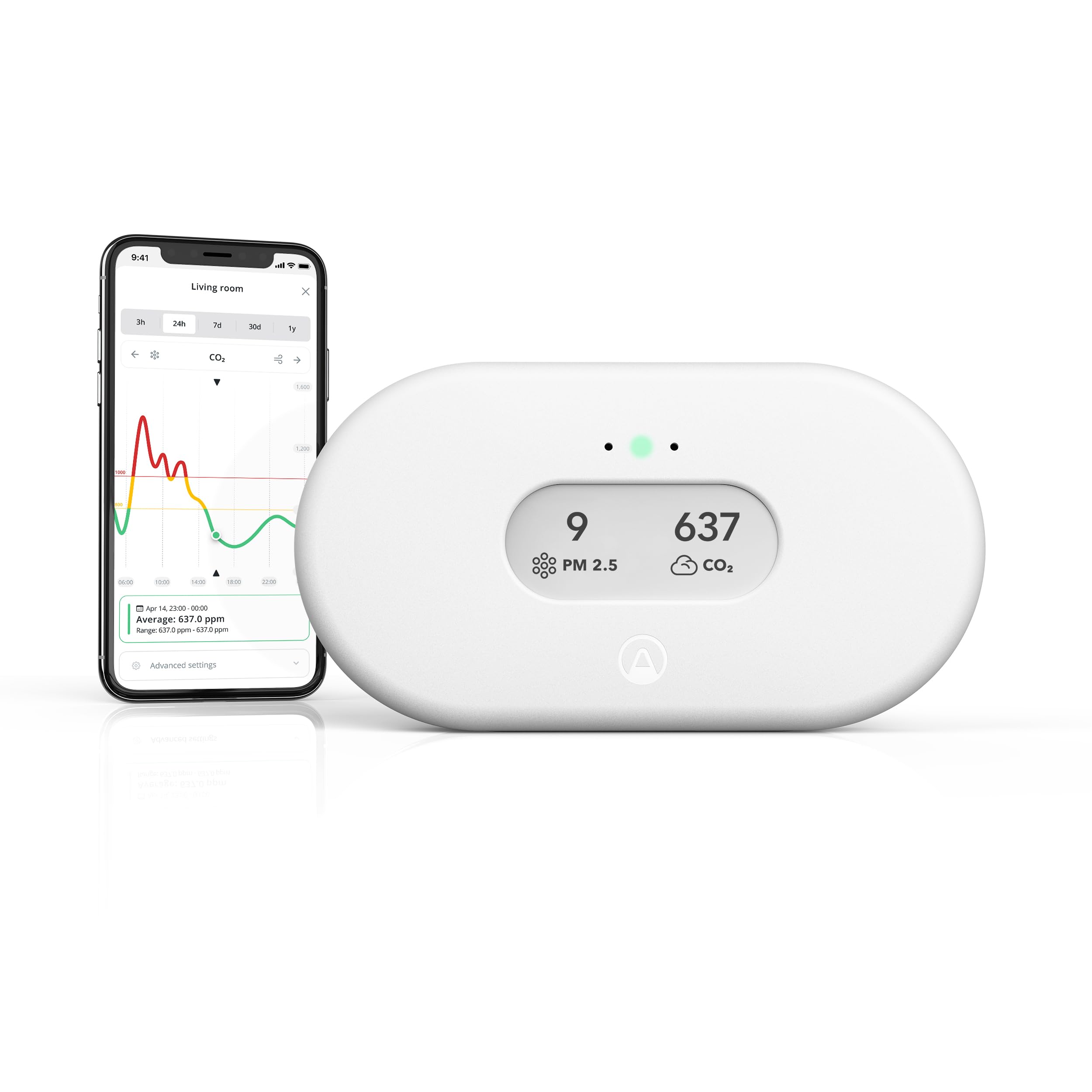 Airthings 2960 View Plus - Battery Powered Radon & Air Quality Monitor (PM, CO2, VOC, Humidity, Temp, Pressure)