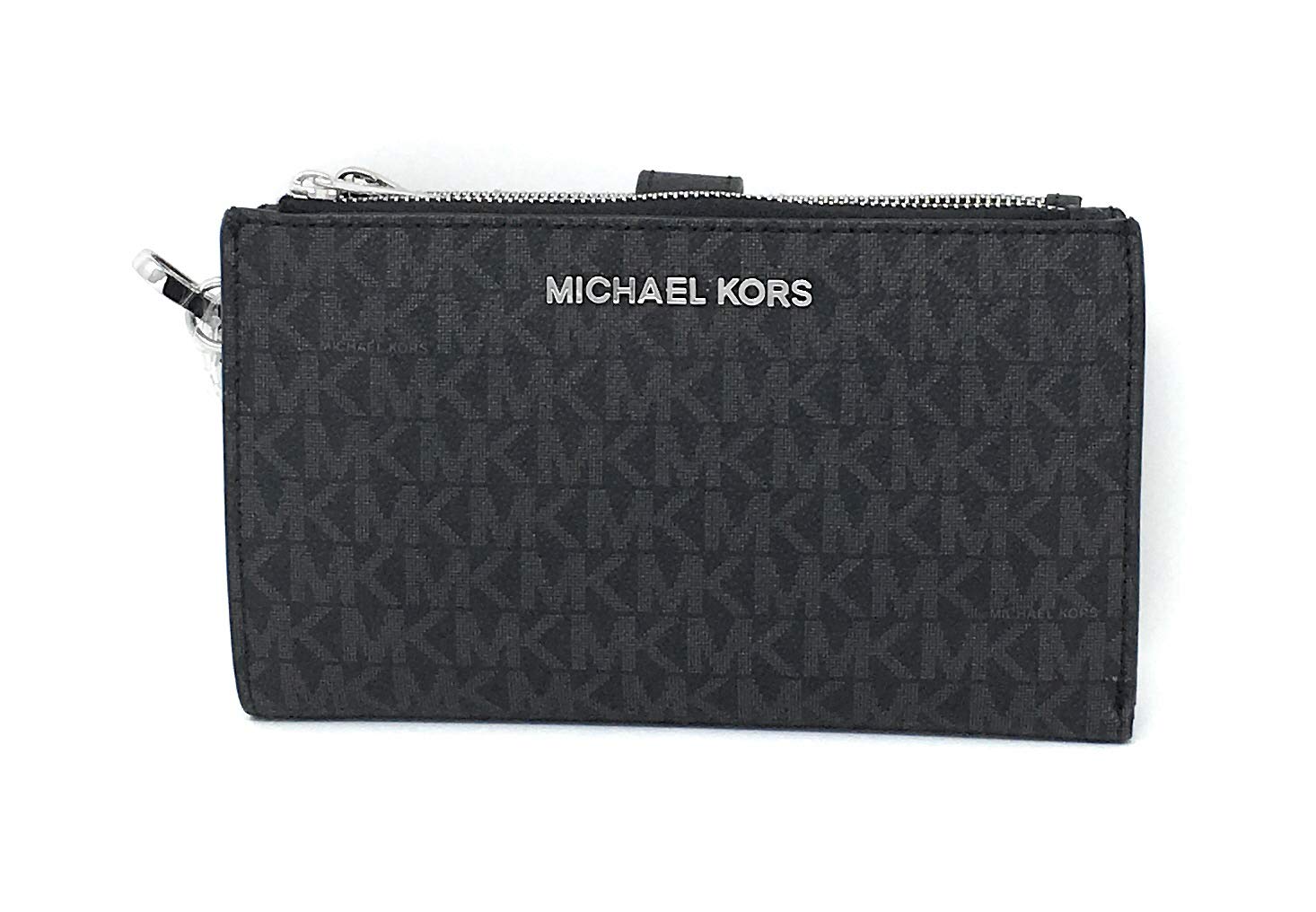 Michael Kors Jet Set Travel Double Zip Wristlet, Black Pvc 2, NS