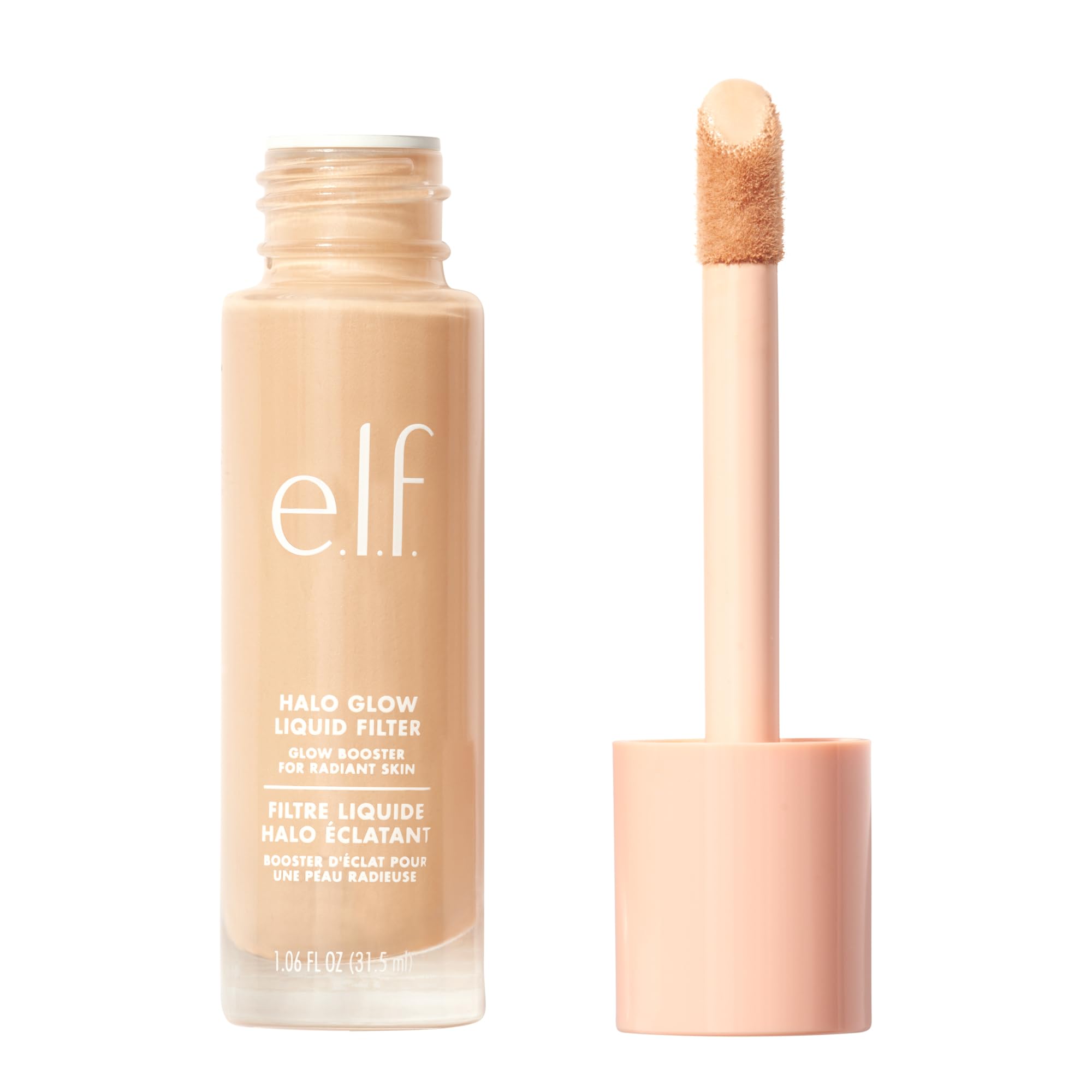 e.l.f. Halo Glow Liquid Filter, Complexion Booster for a Radiant, Soft Focused Look, with Hyaluronic Acid, Vegan & Cruelty Free, 0 Fair, 31.5 ml