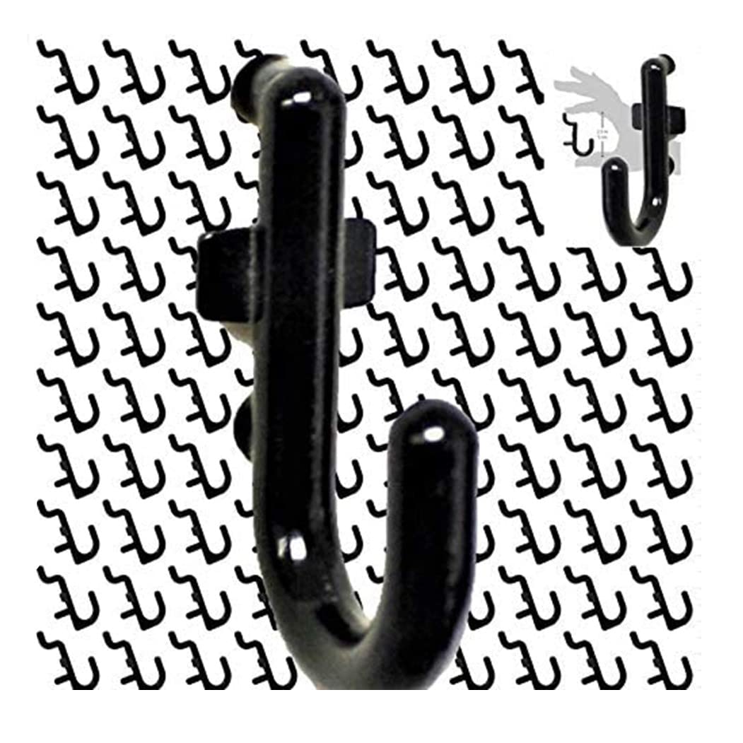 WallPeg Locking Pegboard Hooks - 100 pk. Flex-Lock J Style for Peg Board Tool Organizer - AM 114 B