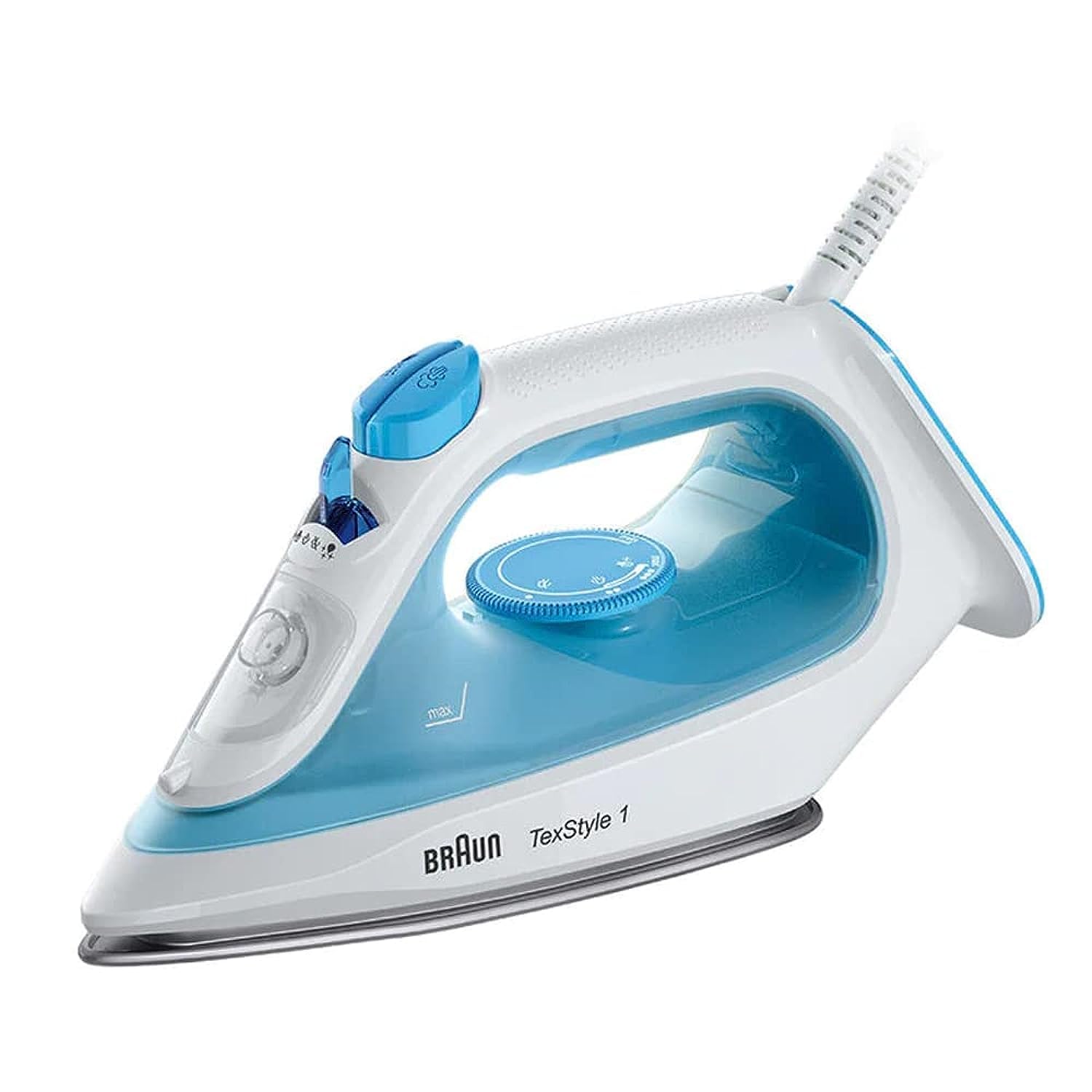 Braun Steam Iron, 2000W, 120g Steam Shot per Minute, Super Ceramic Soleplate, Self Clean, Anti Drip, 220ML Water Tank, Water Spray, 50% Energy Saving, SI1050BL, Blue